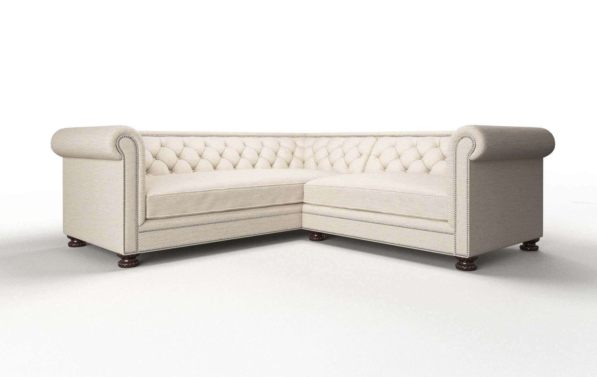 Athens Chance Sand Sectional espresso legs