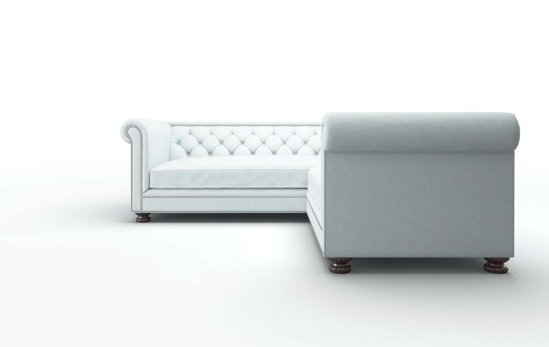 Athens Clyde Cornflower Sectional espresso legs 5