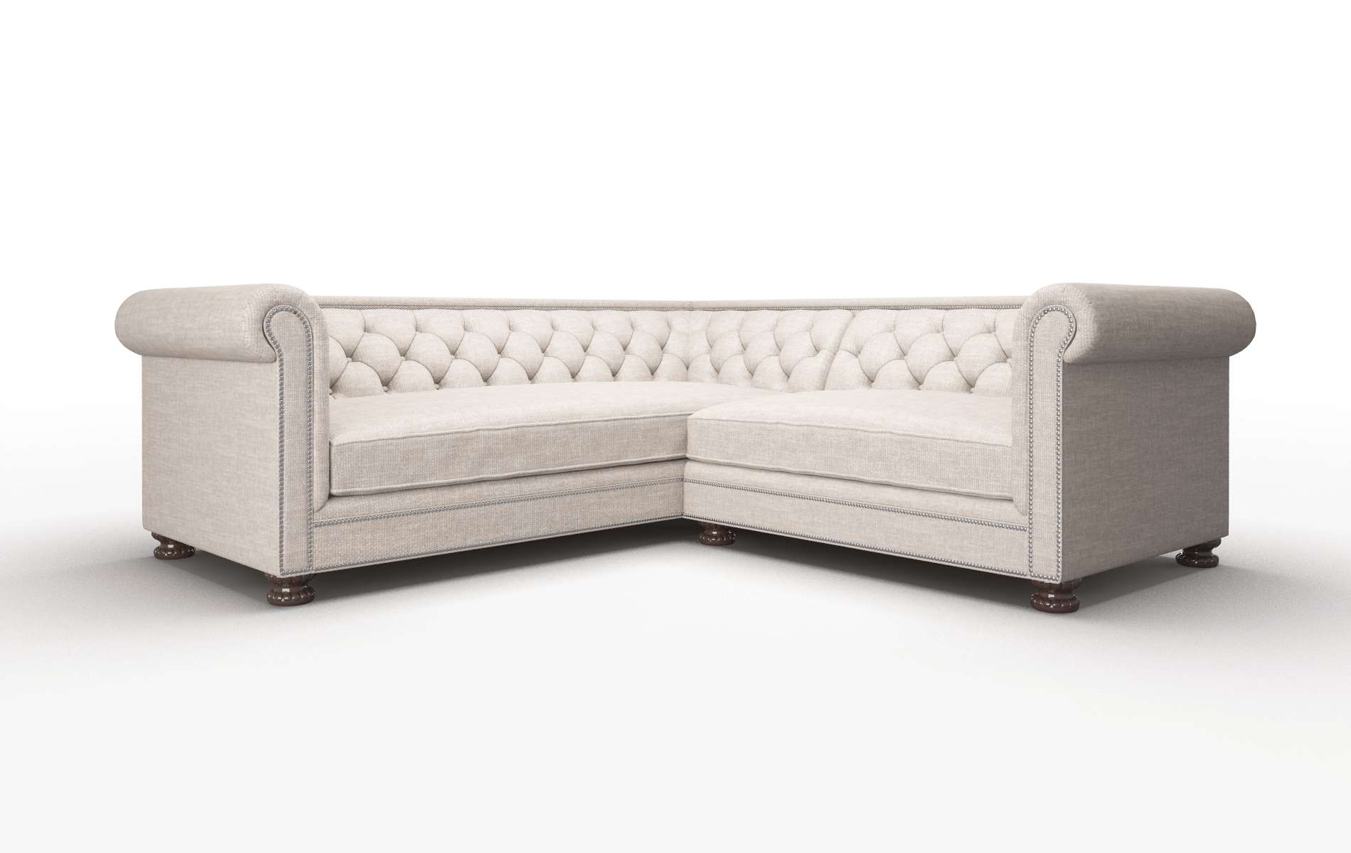 Athens Clyde Dolphin Sectional espresso legs