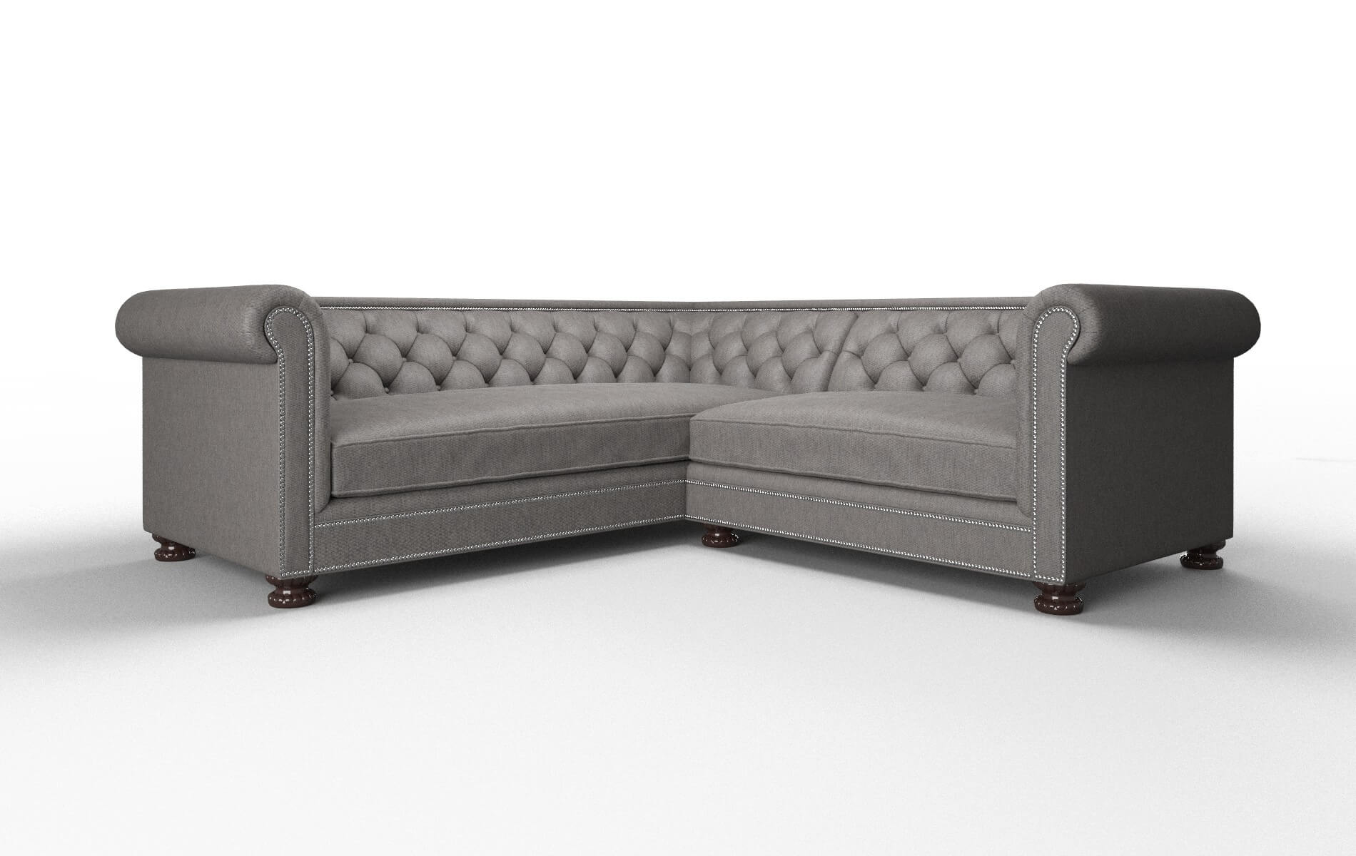 Athens Cosmo Charcoal Sectional espresso legs