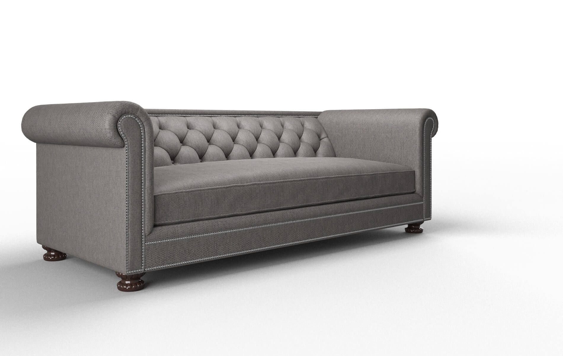 Athens Cosmo Charcoal Sofa espresso legs 2