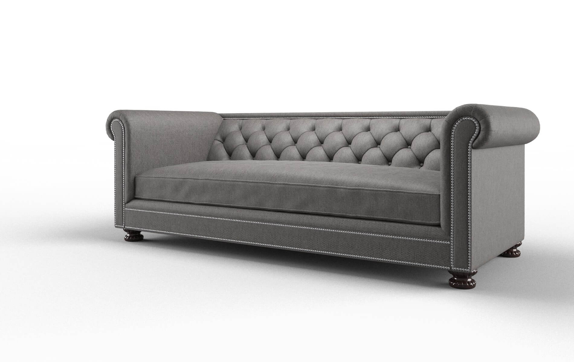 Athens Cosmo Charcoal Sofa espresso legs 4
