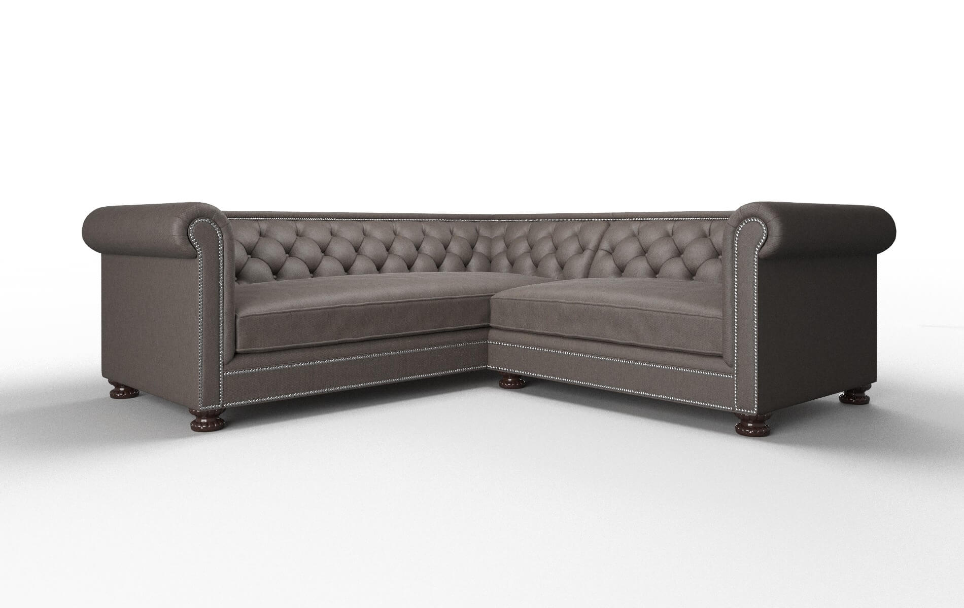 Athens Cosmo Chocolate Sectional espresso legs 1