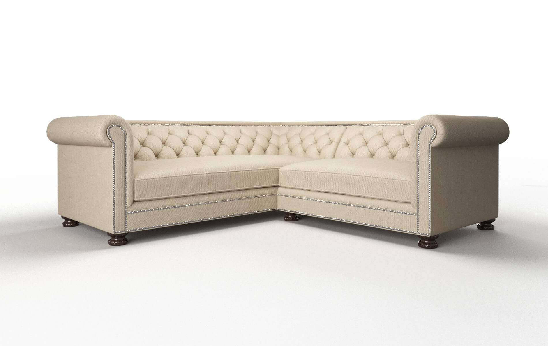 Athens Cosmo Fawn Sectional espresso legs 1