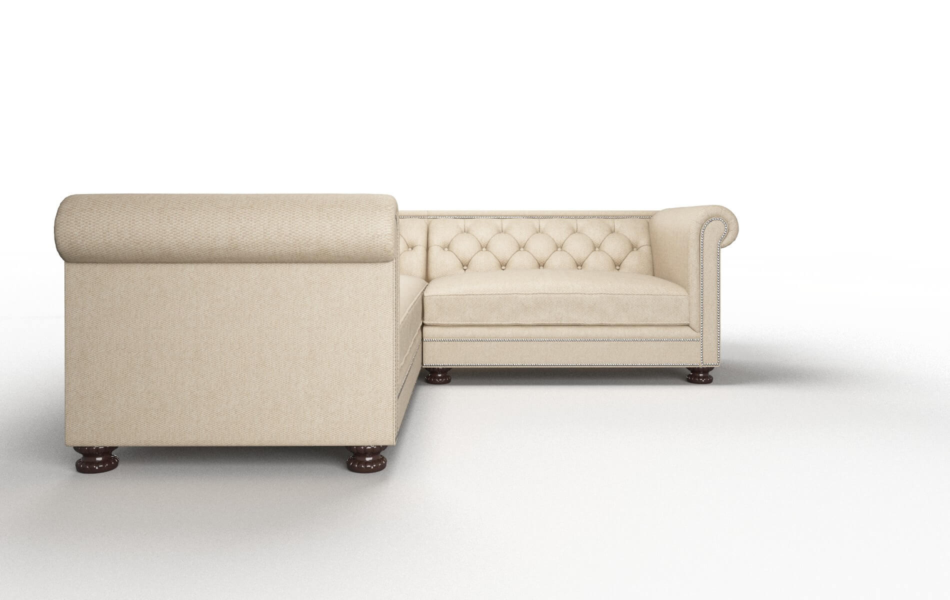 Athens Cosmo Fawn Sectional espresso legs 2