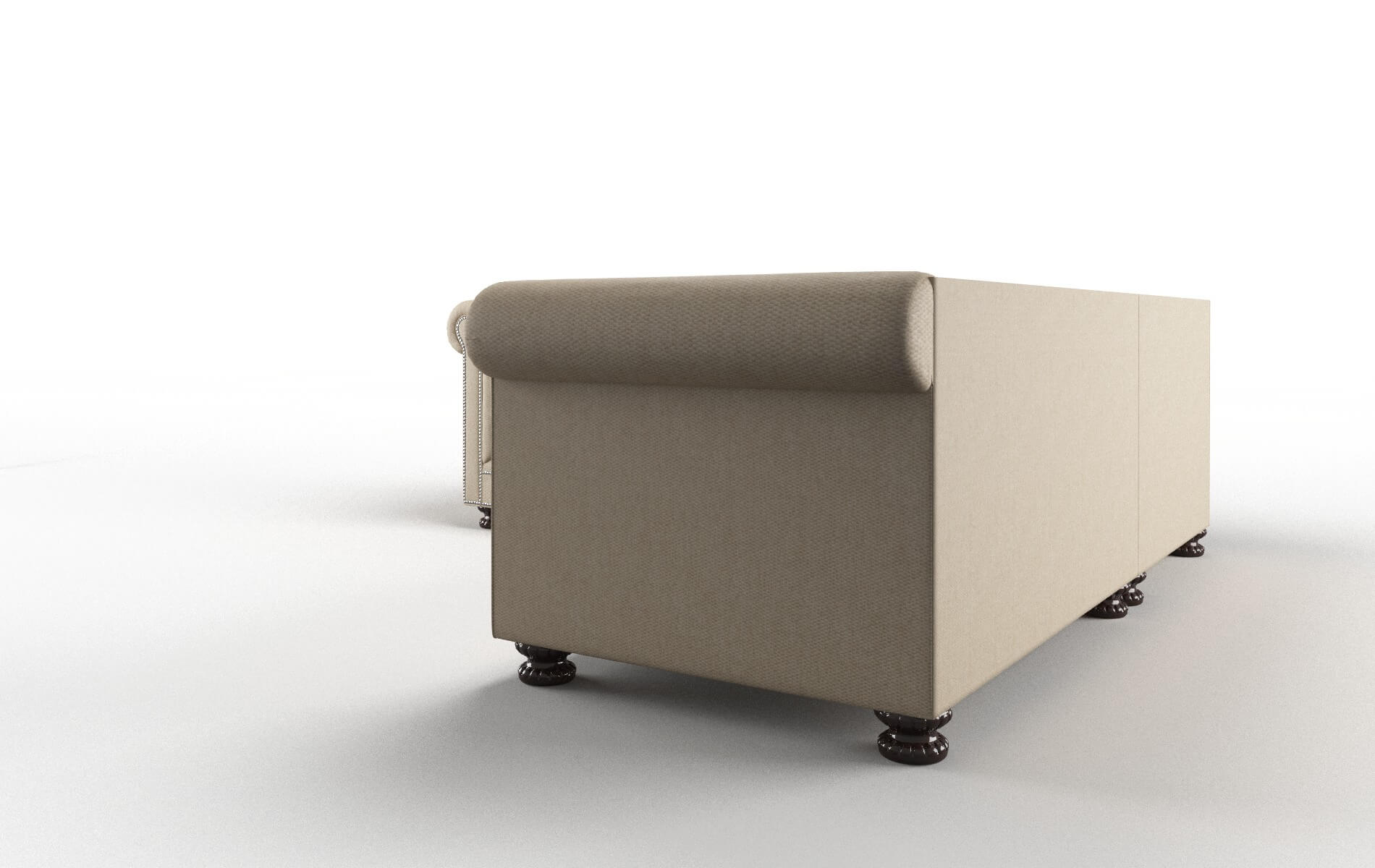 Athens Cosmo Fawn Sectional espresso legs 4