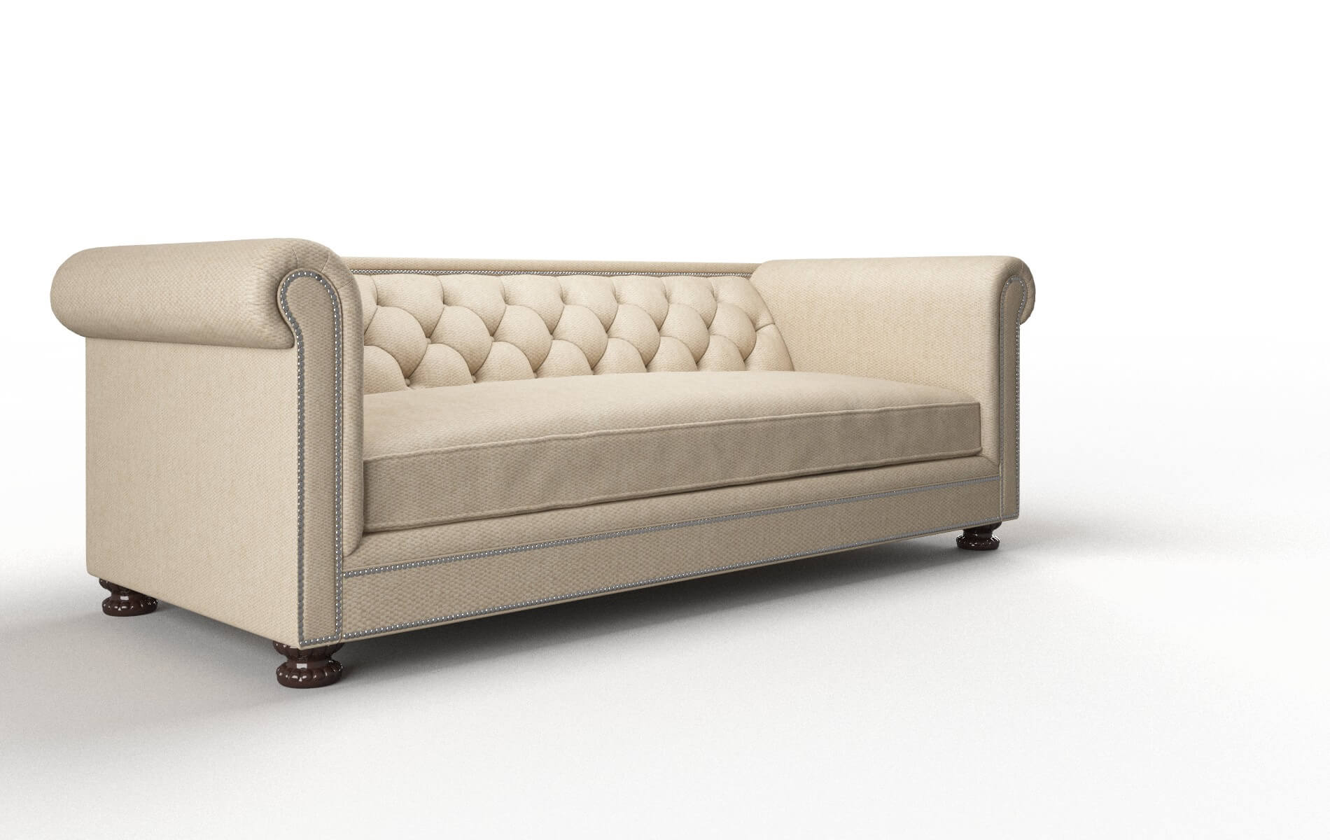 Athens Cosmo Fawn Sofa espresso legs 2