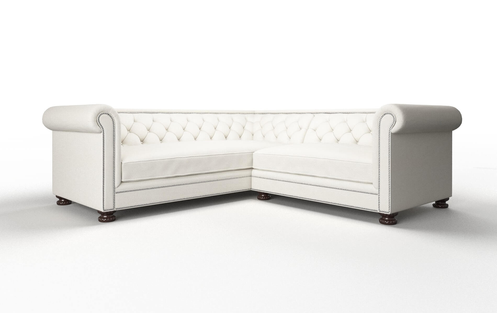 Athens Cosmo ivory Sectional Espresso Legs  1