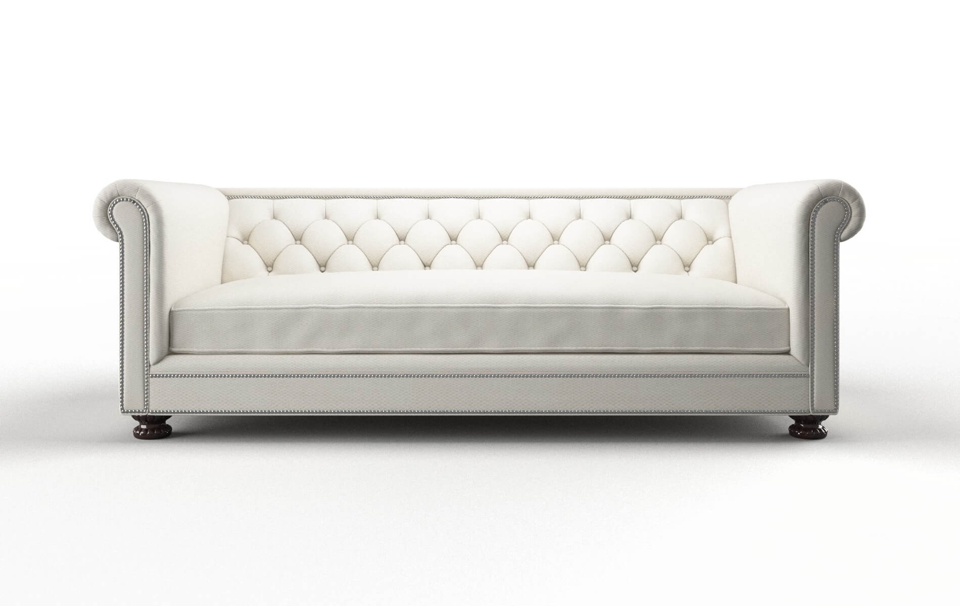 Athens Cosmo Ivory Sofa espresso legs 1