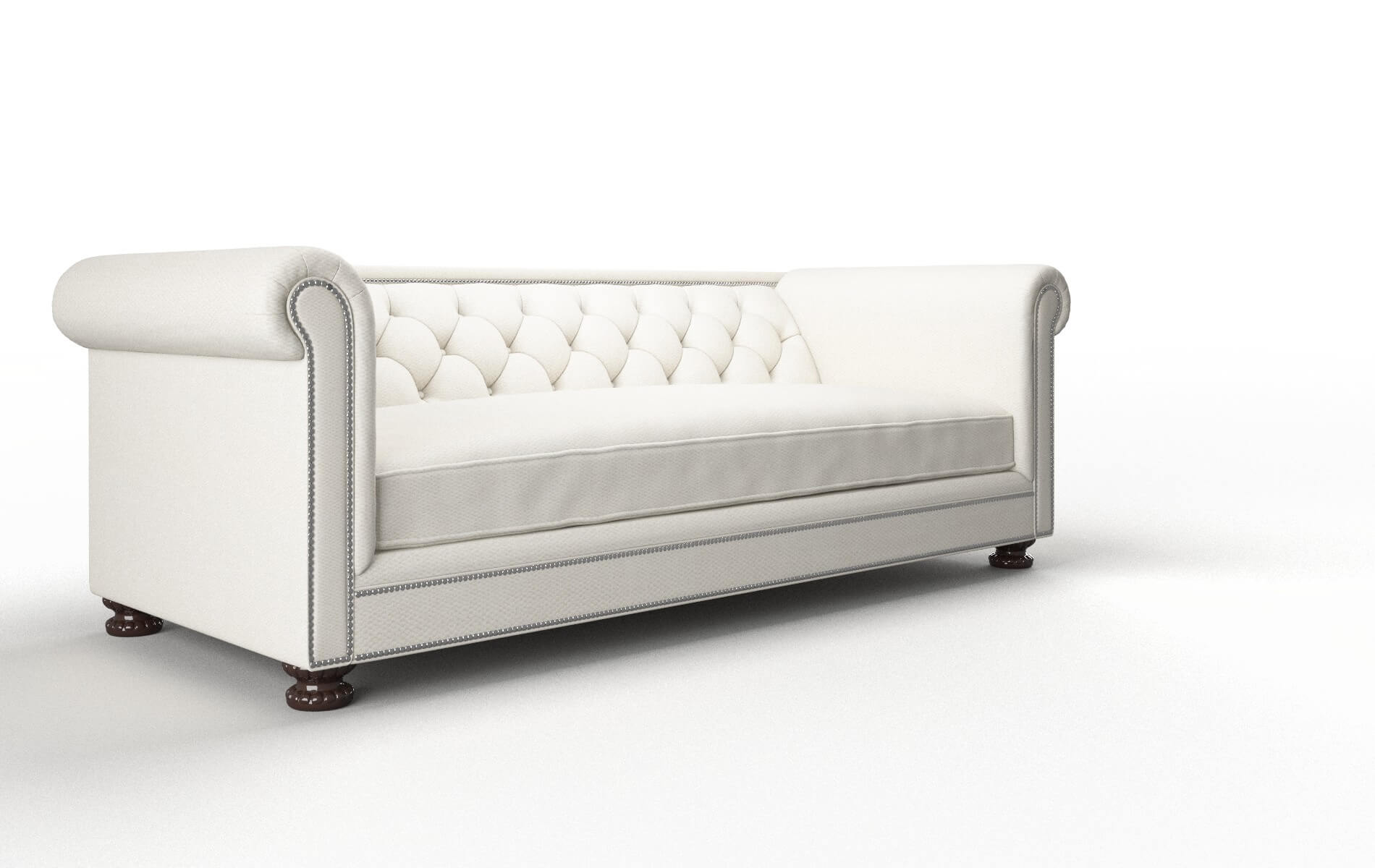 Athens Cosmo Ivory Sofa espresso legs 2