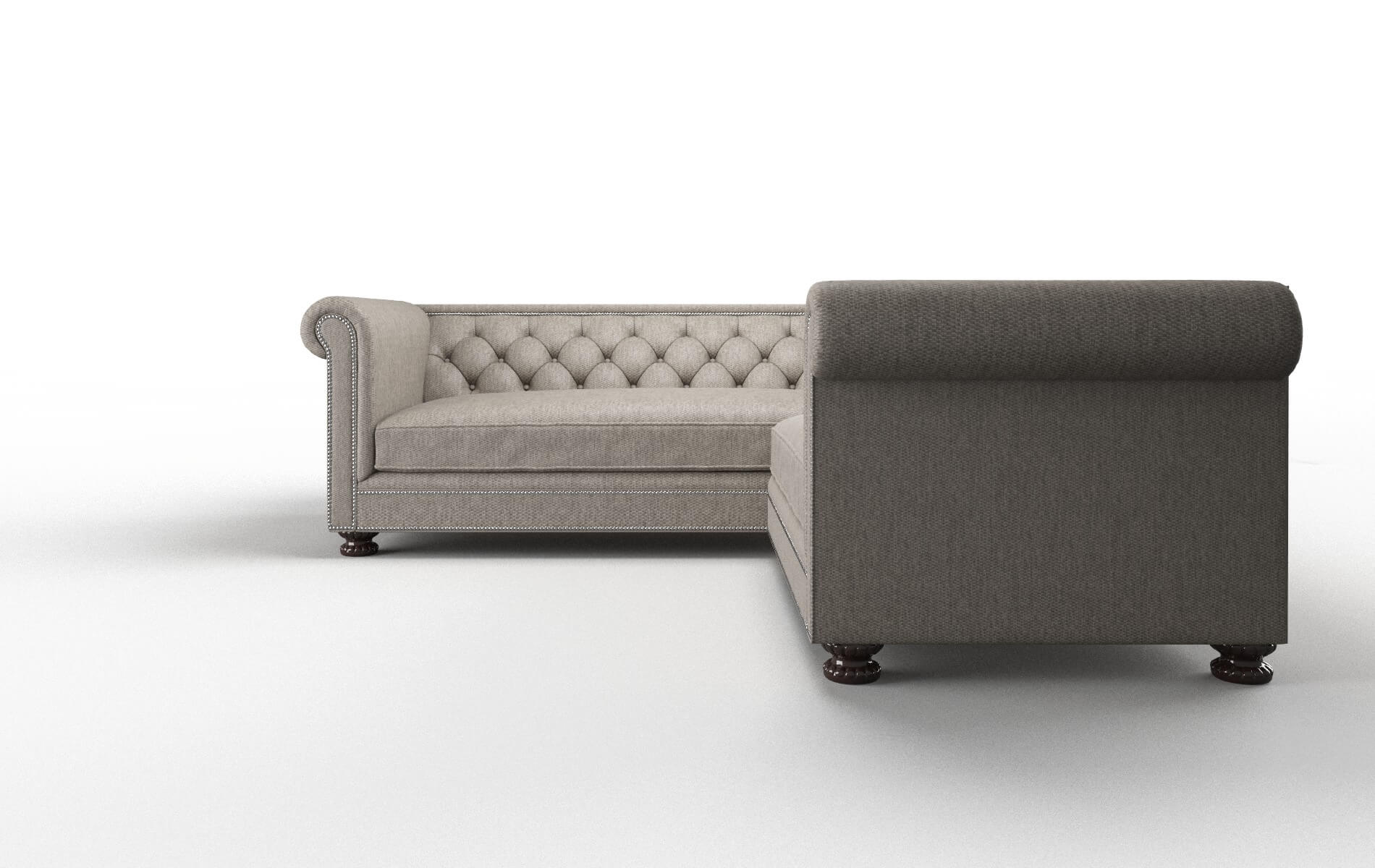 Athens Cosmo Taupe Sectional espresso legs 5