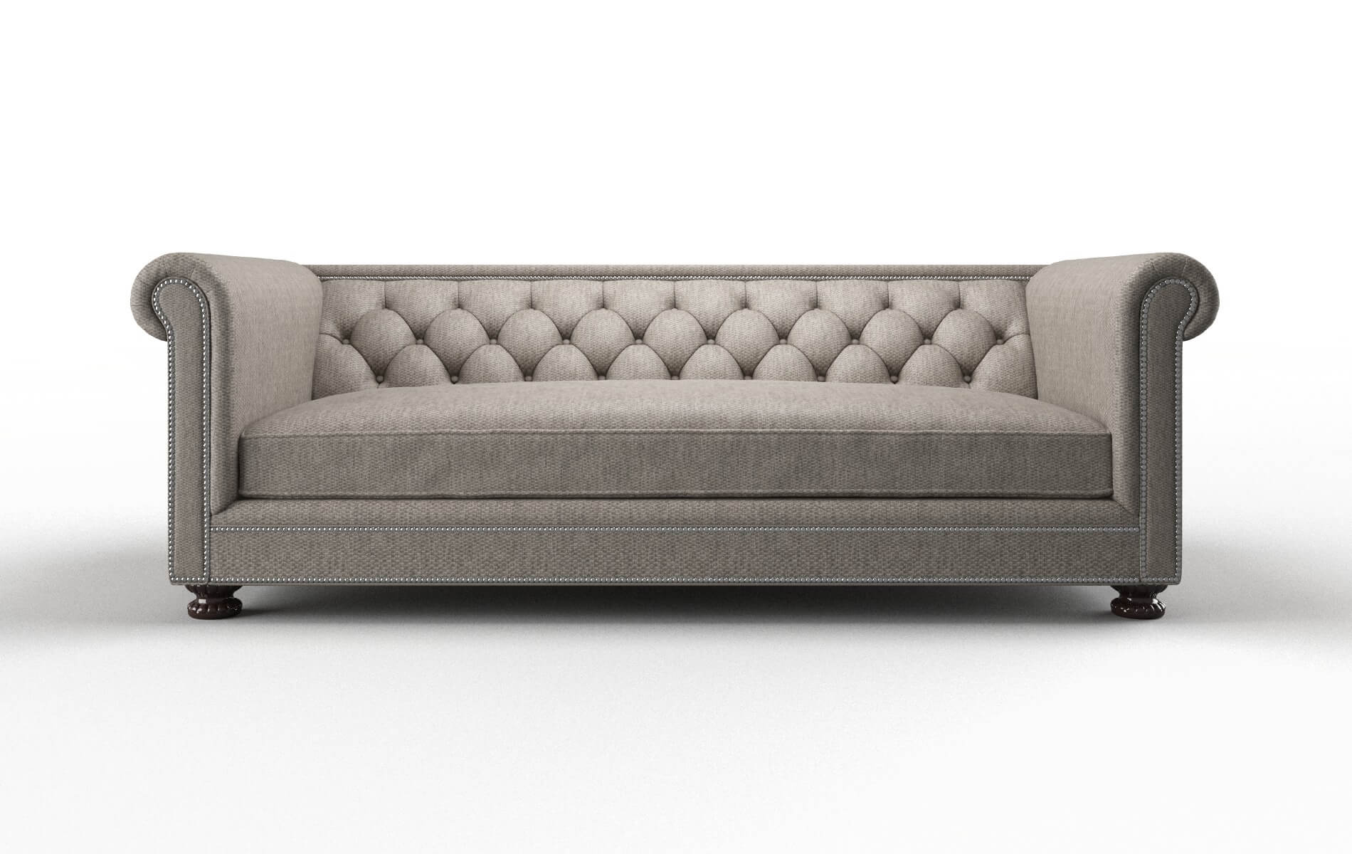 Athens Cosmo Taupe Sofa espresso legs