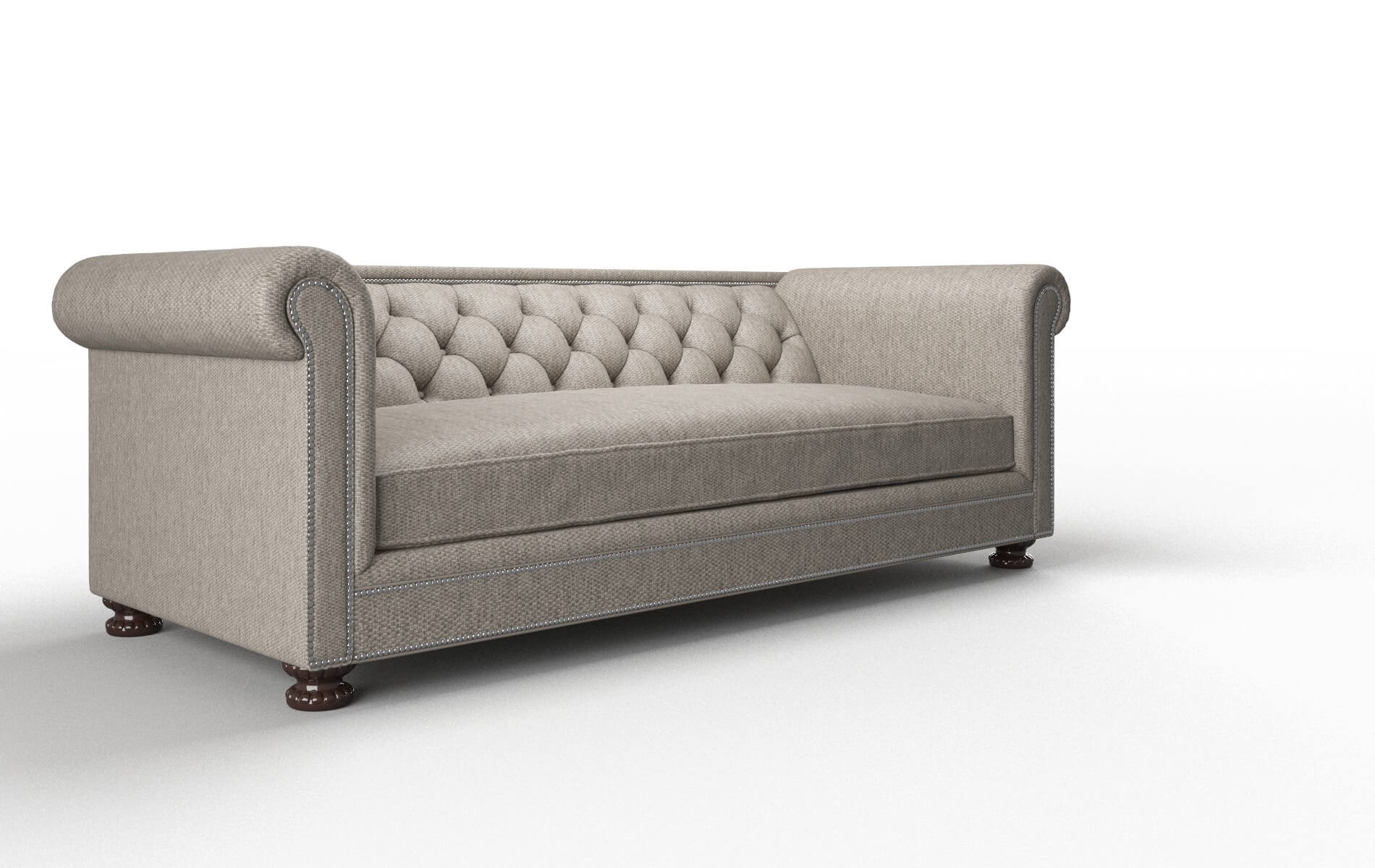 Athens Cosmo Taupe Sofa espresso legs 2