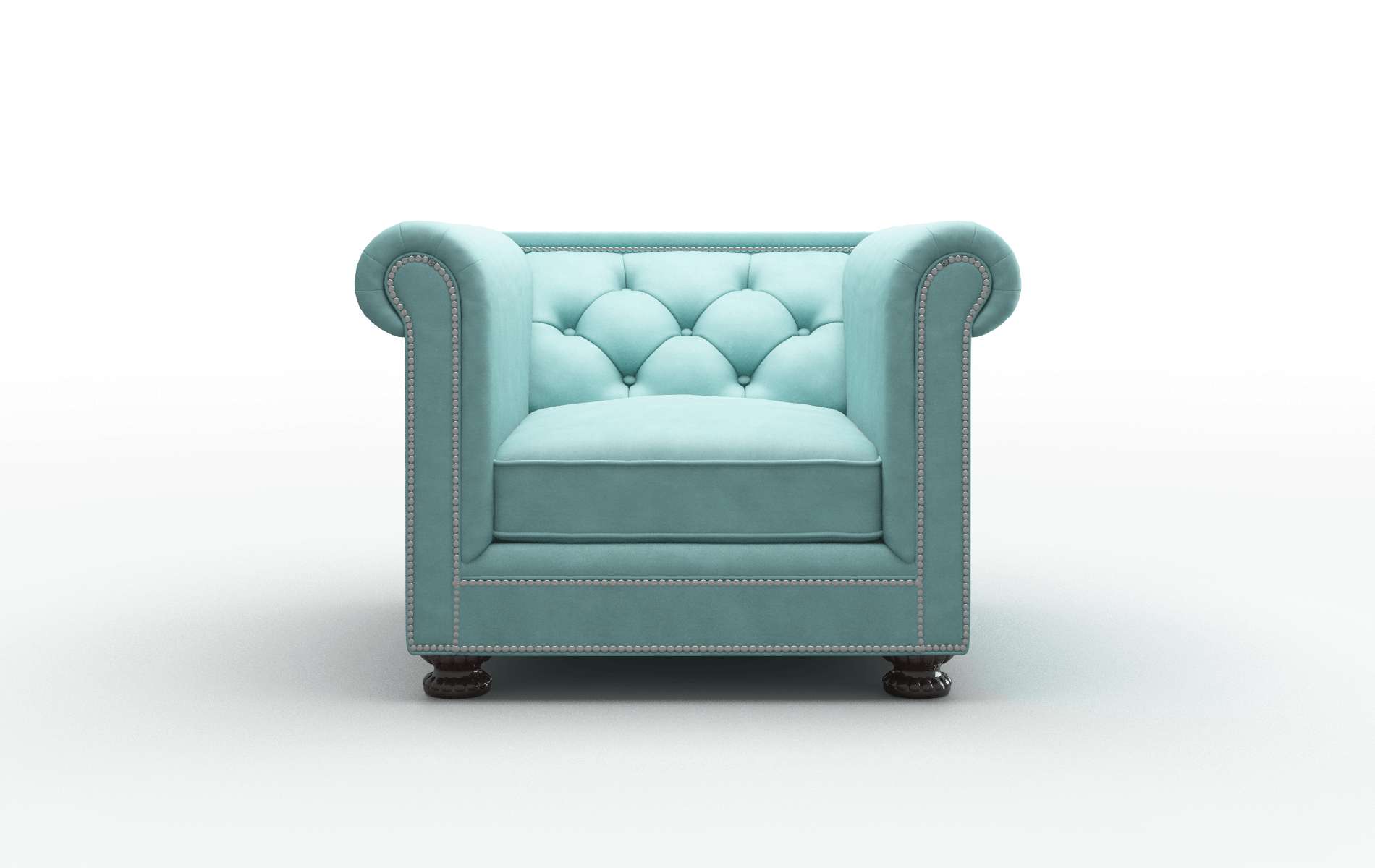Athens Curious Turquoise Chair espresso legs 1