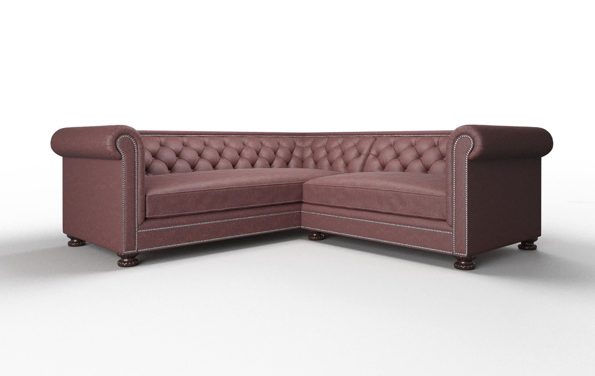 Athens Derby Berry Sectional espresso legs
