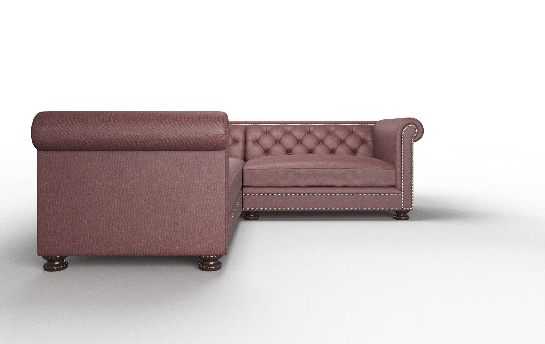 Athens Derby Berry Sectional espresso legs 2