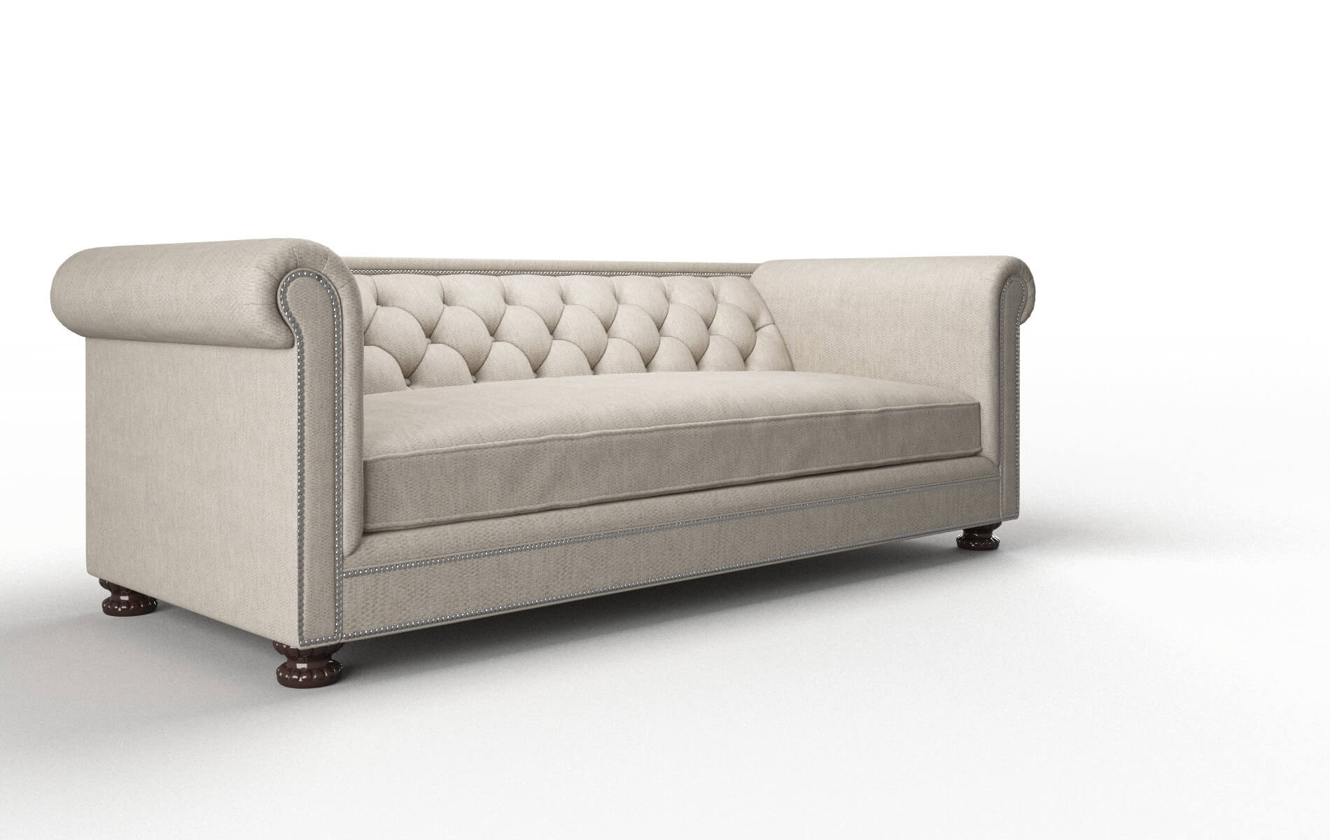 Athens Derby Linen Sofa espresso legs 2