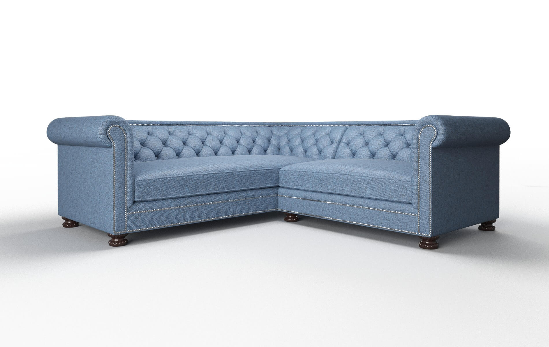 Athens Derby Navy Sectional espresso legs 1