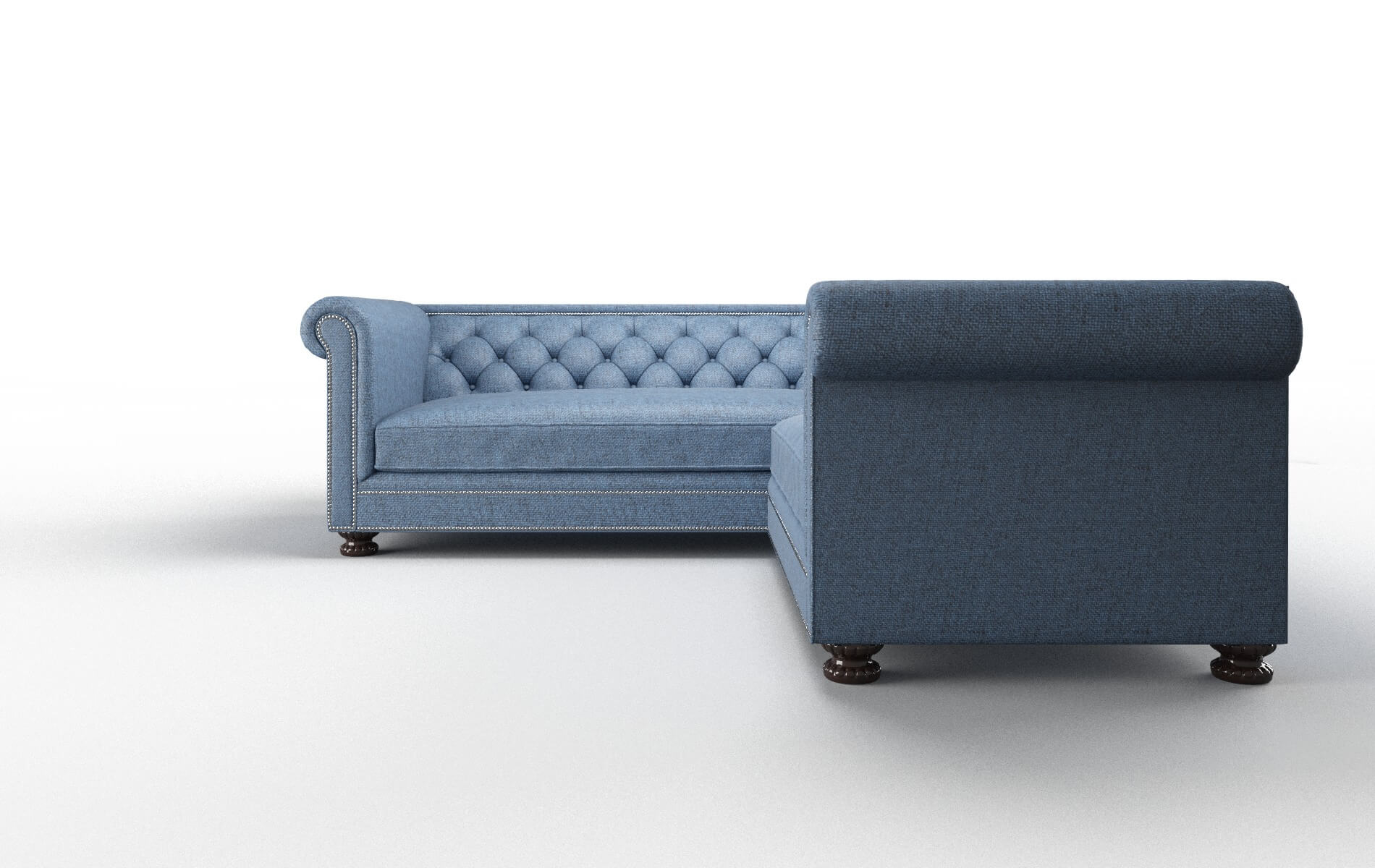 Athens Derby Navy Sectional espresso legs 5