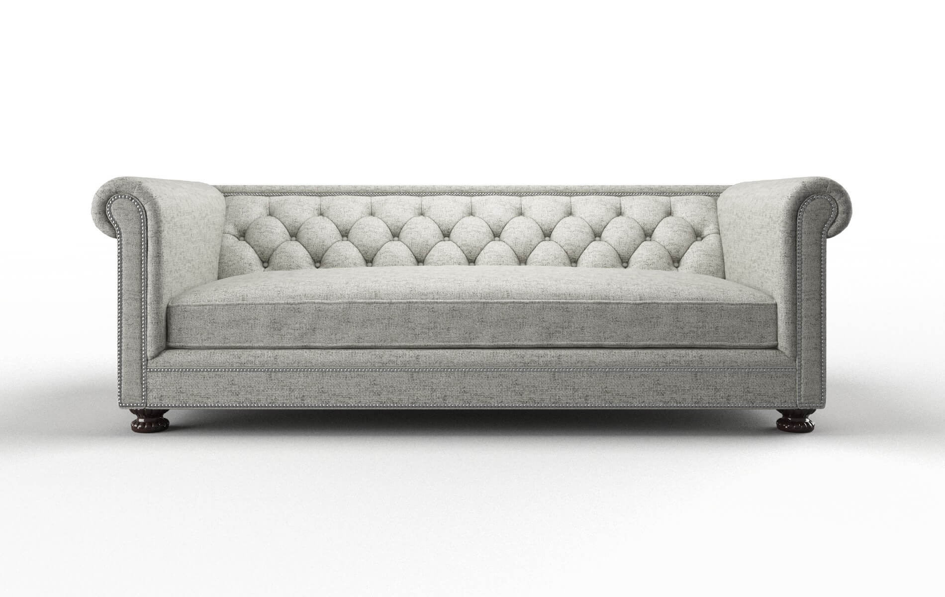 Athens Derby Silver Sofa espresso legs