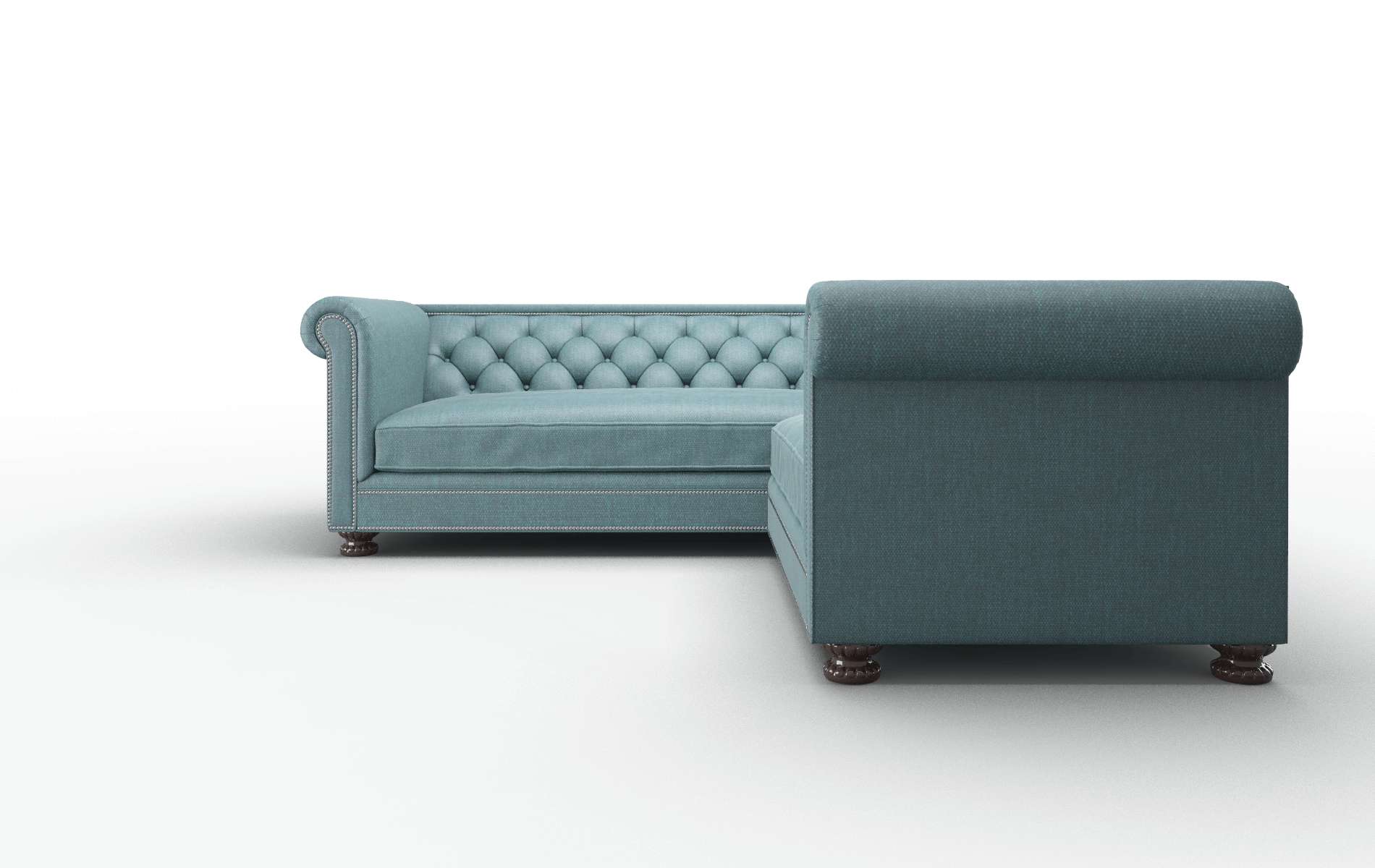 Athens Elliot Teal Sectional espresso legs 5