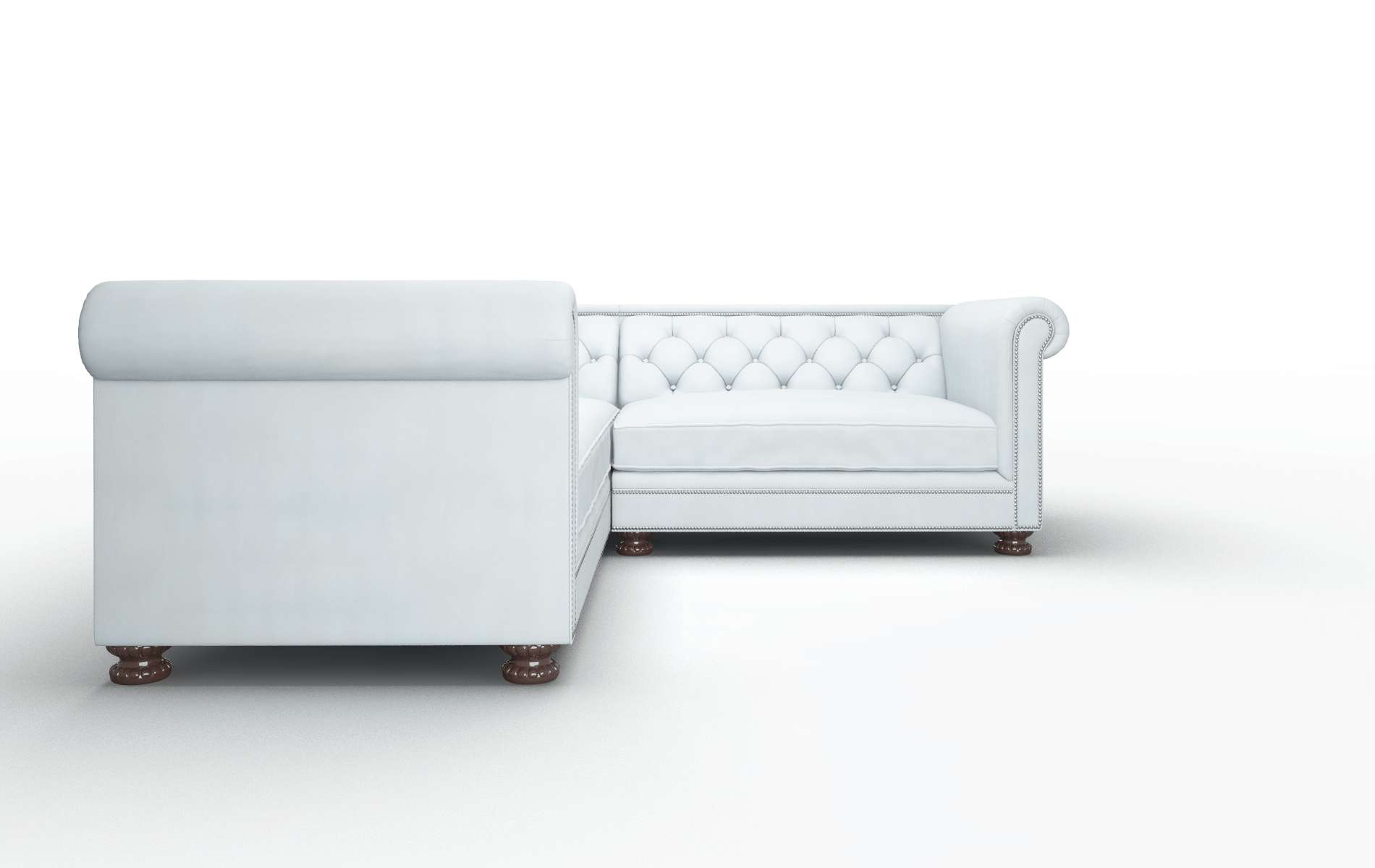 Athens Hathaway Aqua Sectional espresso legs 2