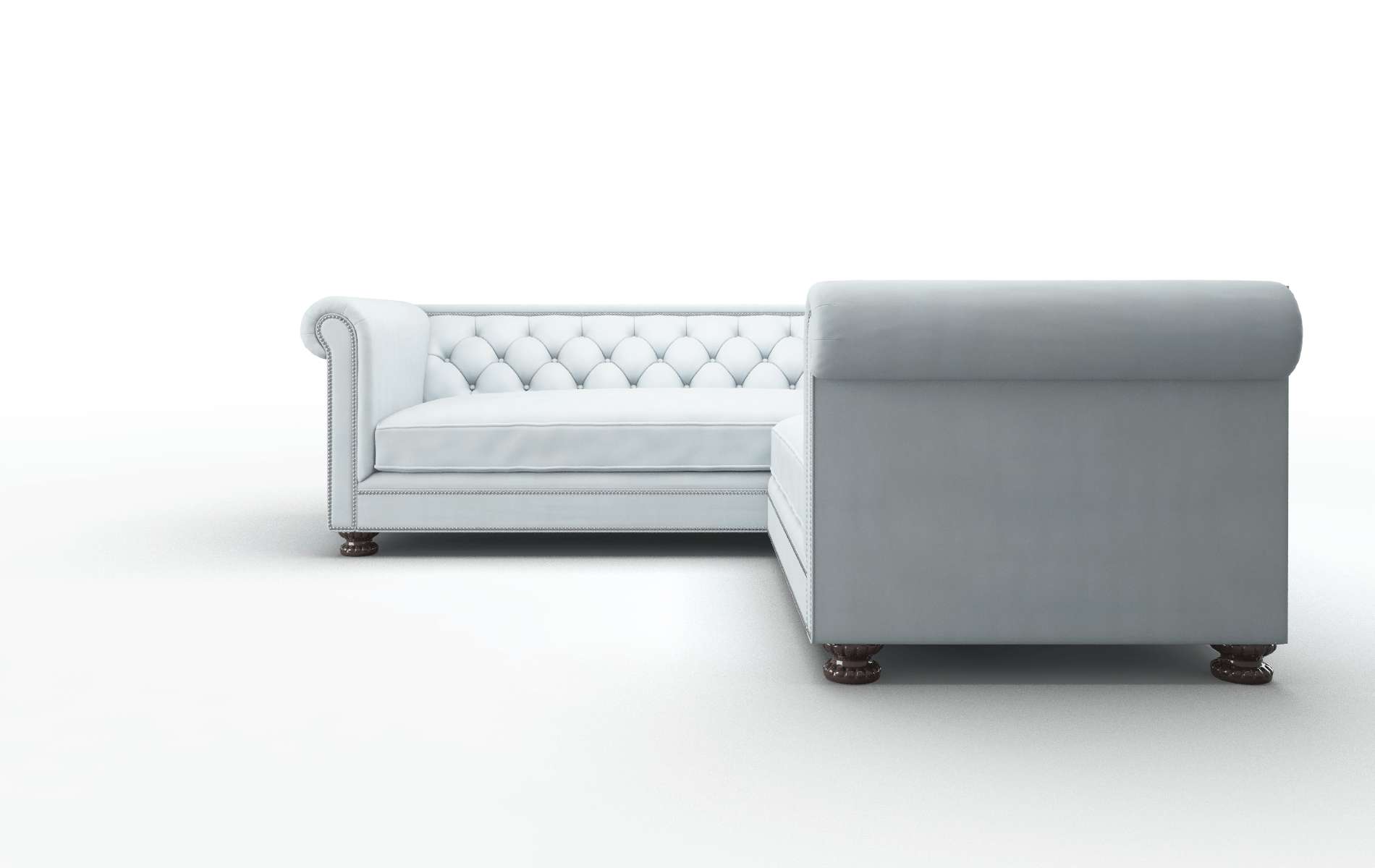 Athens Hathaway Aqua Sectional espresso legs 5