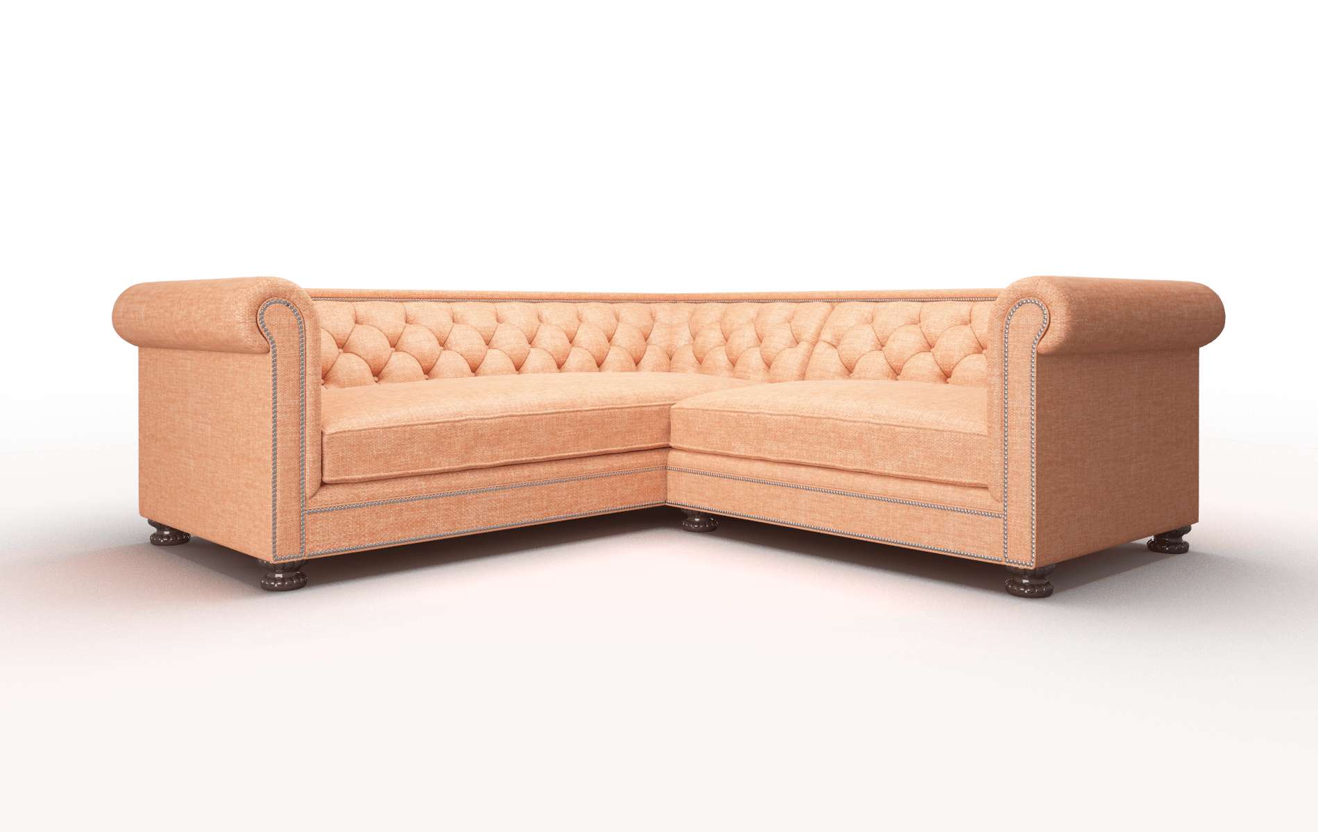 Athens Hepburn Appricot Sectional espresso legs