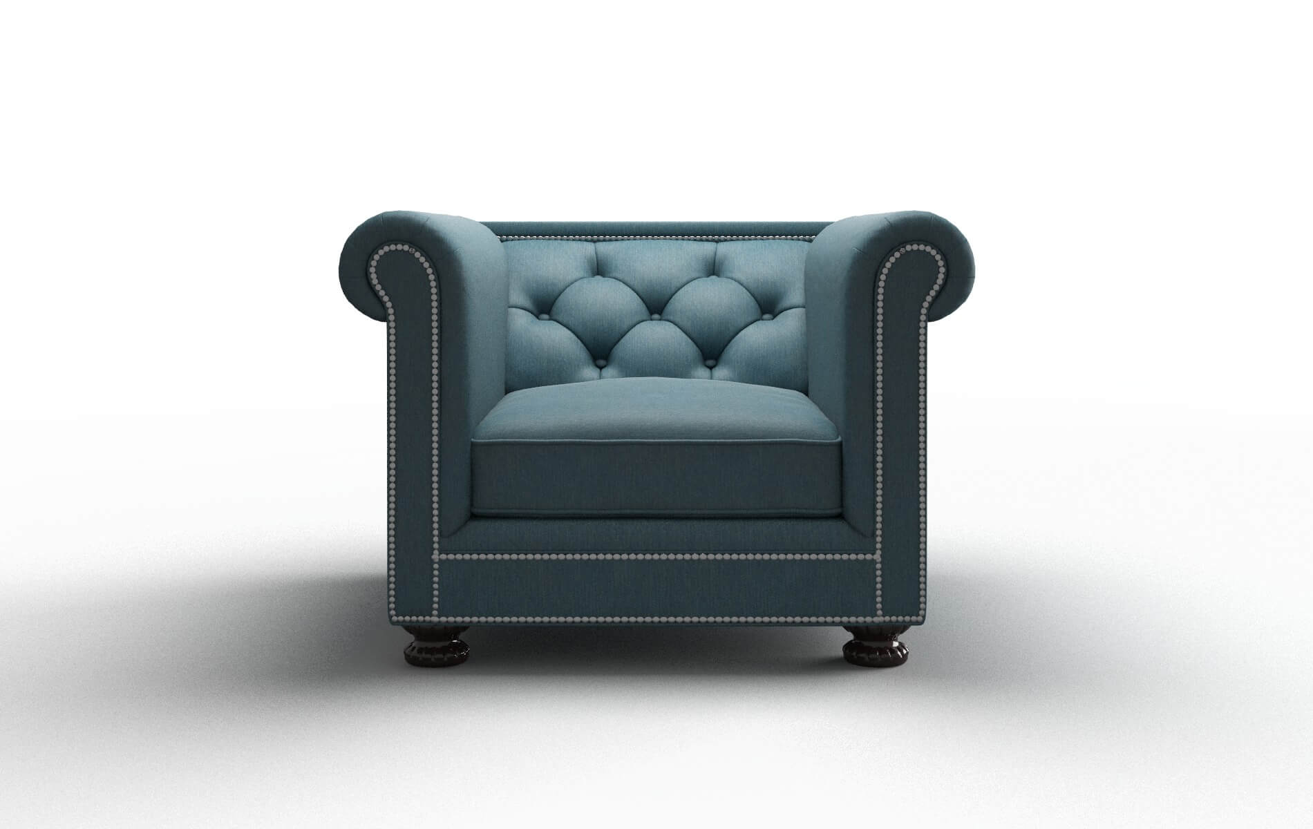 Athens Hepburn Teal Chair espresso legs 1