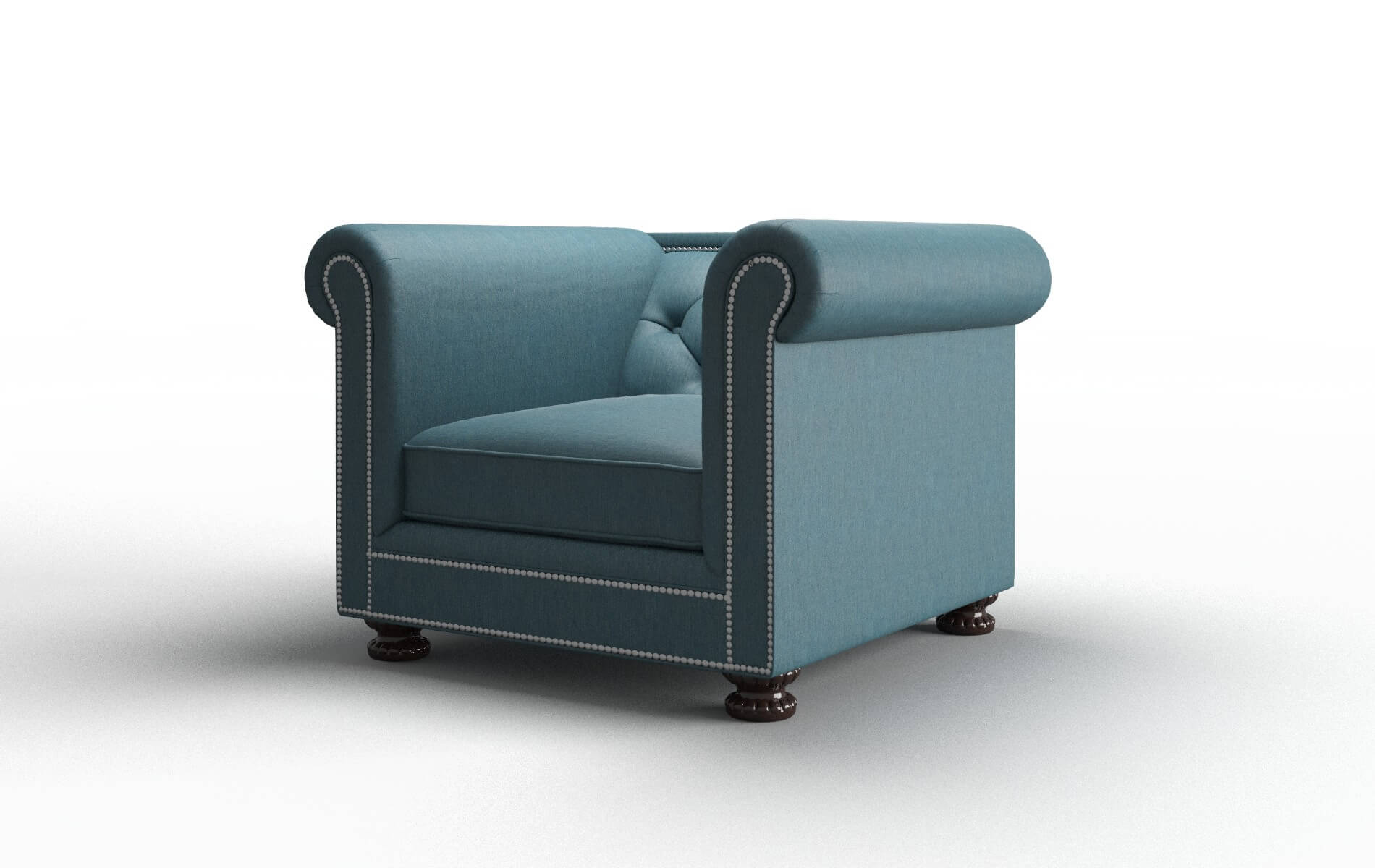 Athens Hepburn Teal Chair espresso legs 4