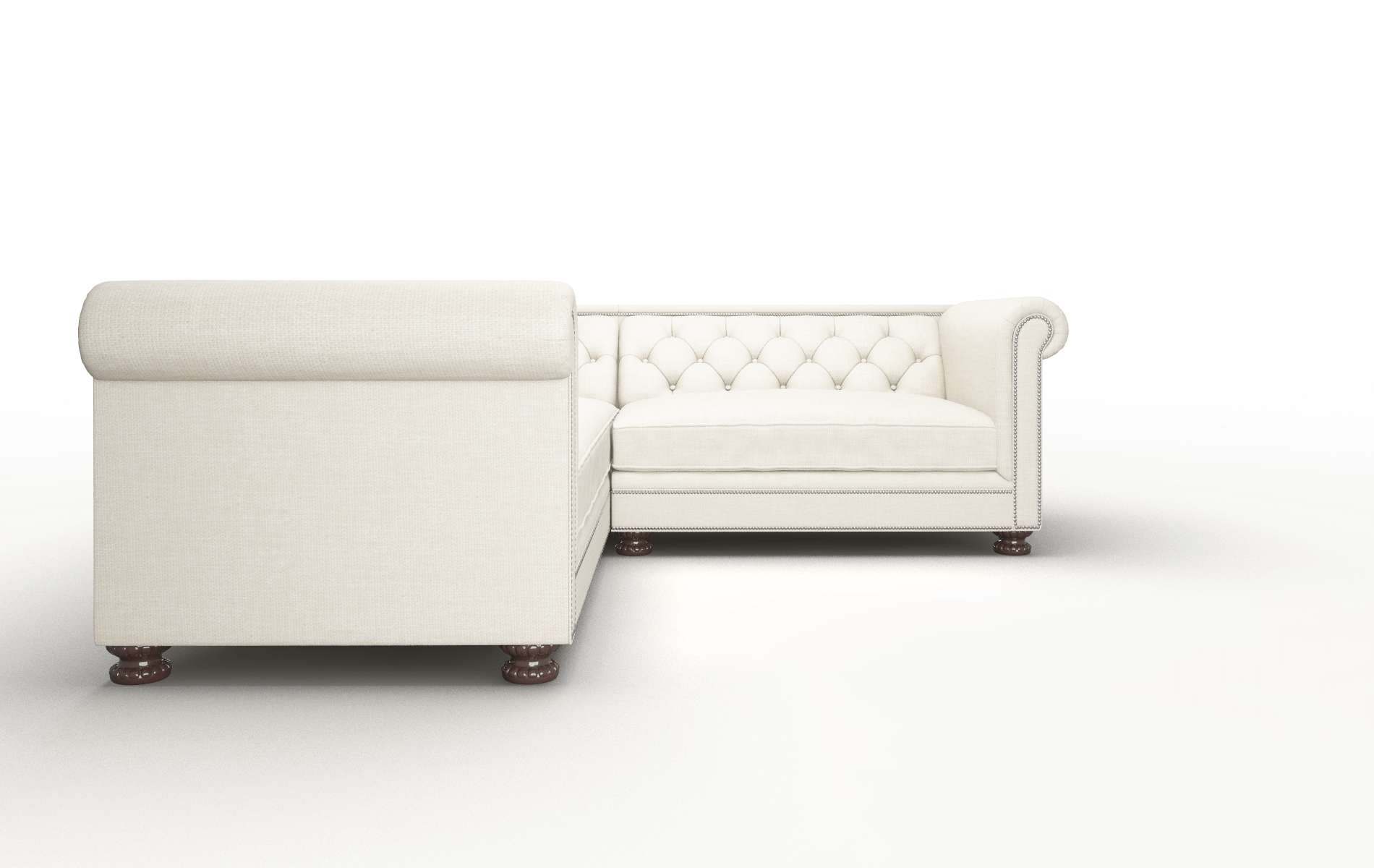 Athens Keylargo Almond Sectional espresso legs 2