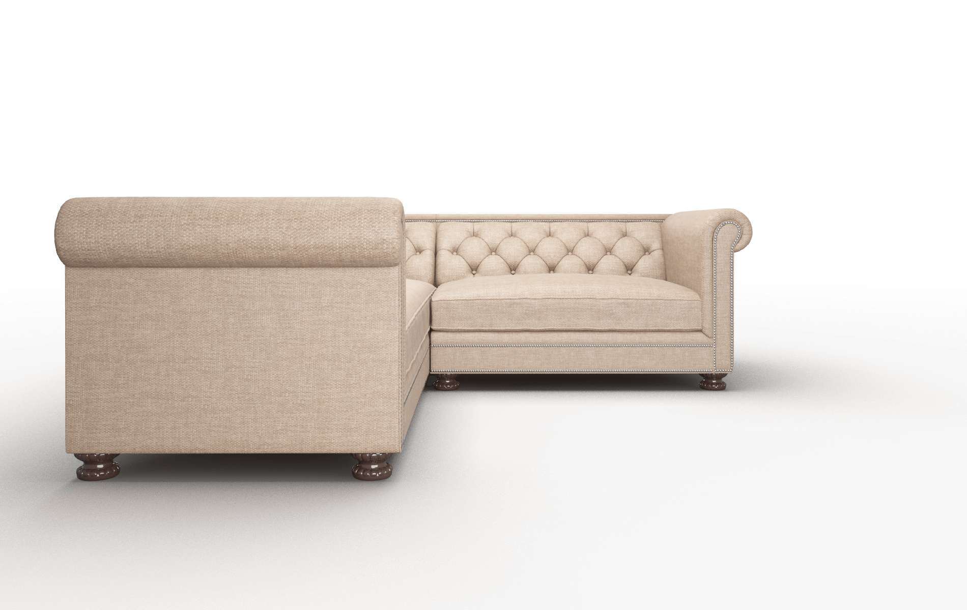 Athens Keylargo Mink Sectional espresso legs 2