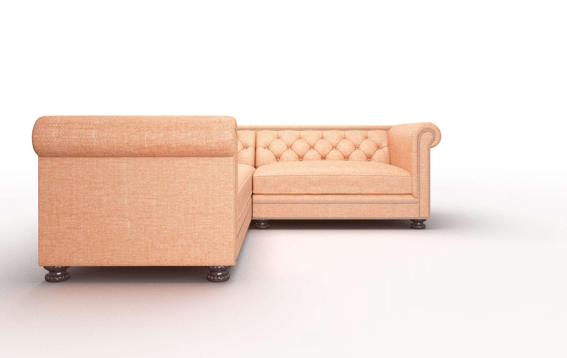 Athens Keylargo Terracotta Sectional espresso legs 2