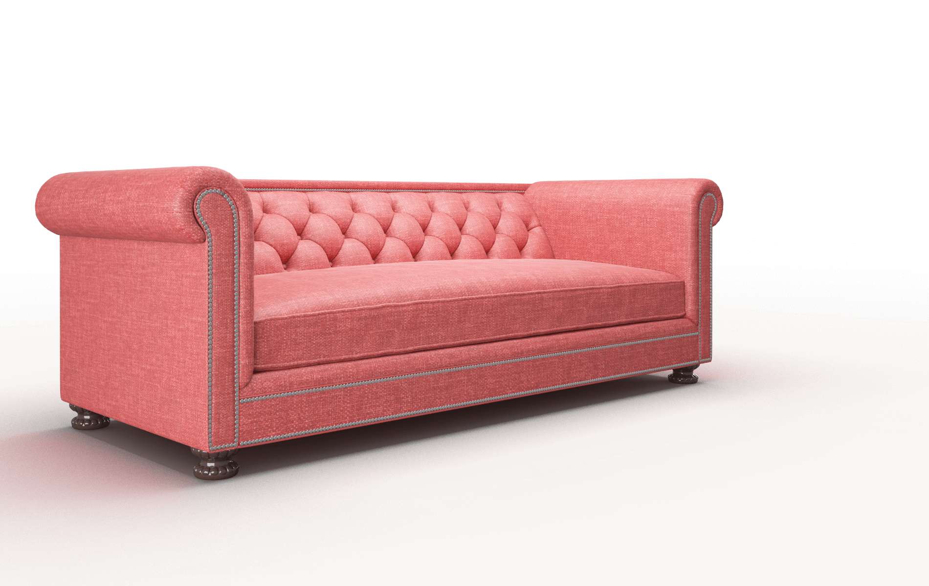 Athens Leslie Poppy Sofa espresso legs 2