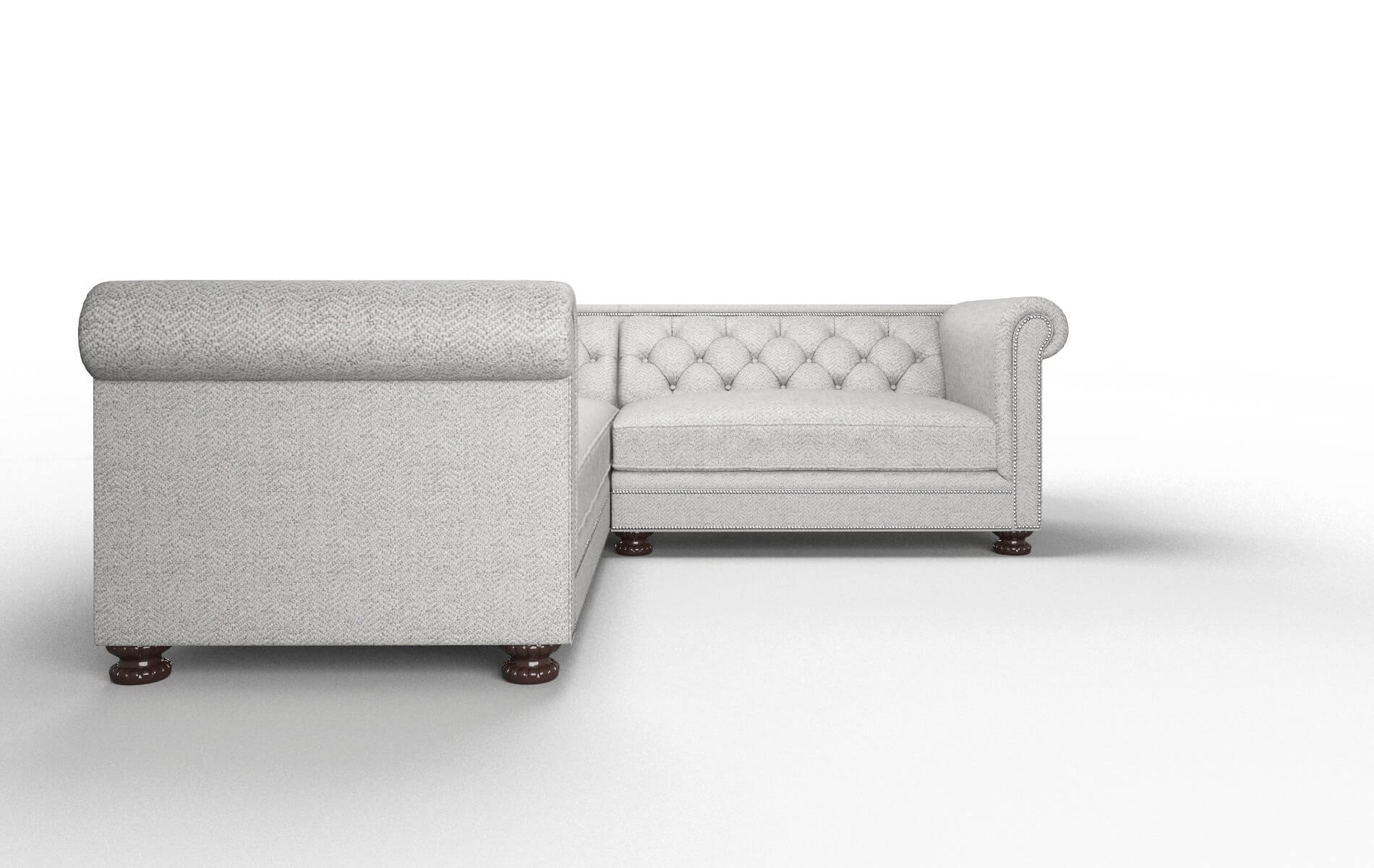 Athens Malibu Dove Sectional espresso legs 2