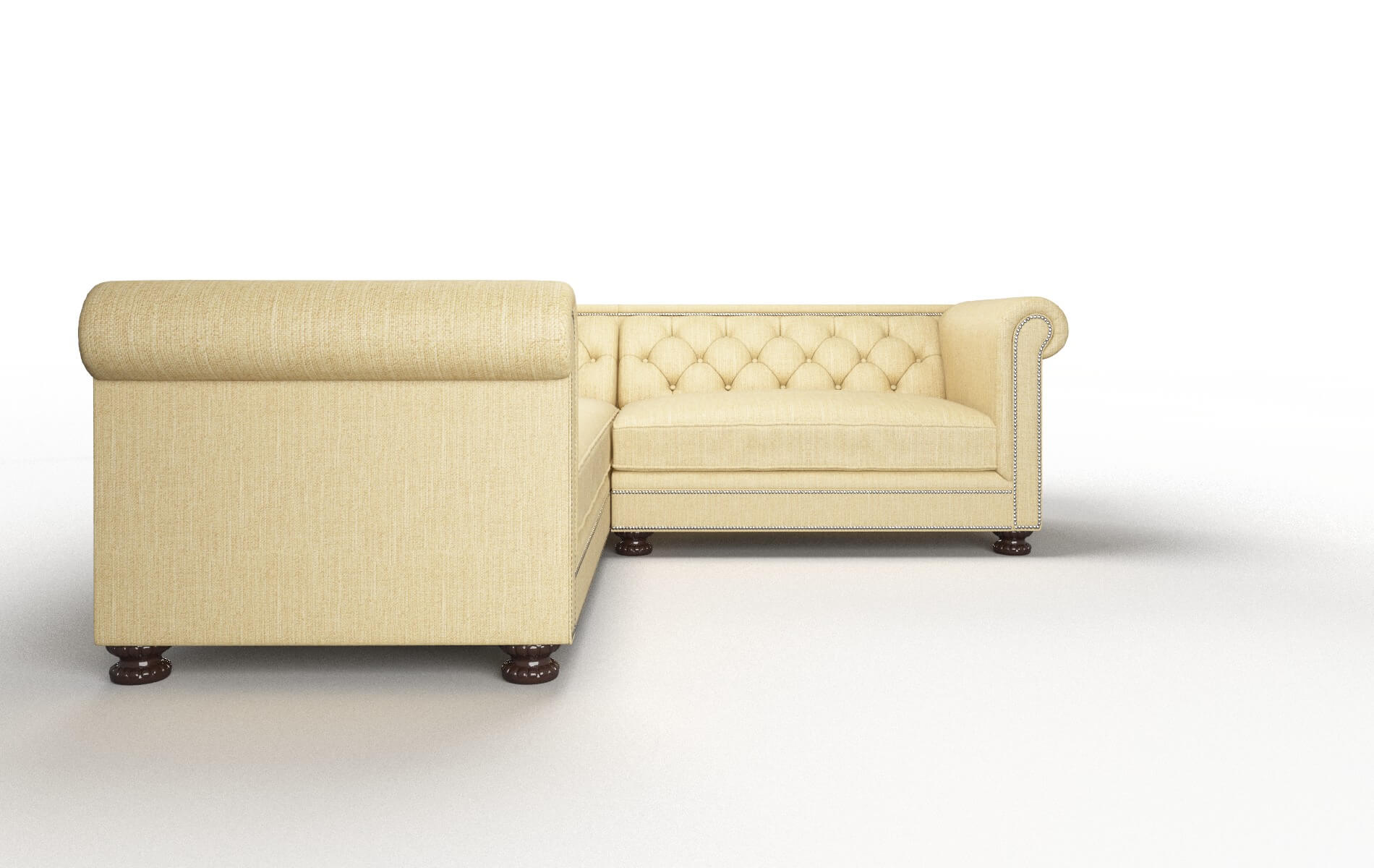 Athens Malibu Maize Sectional espresso legs 2