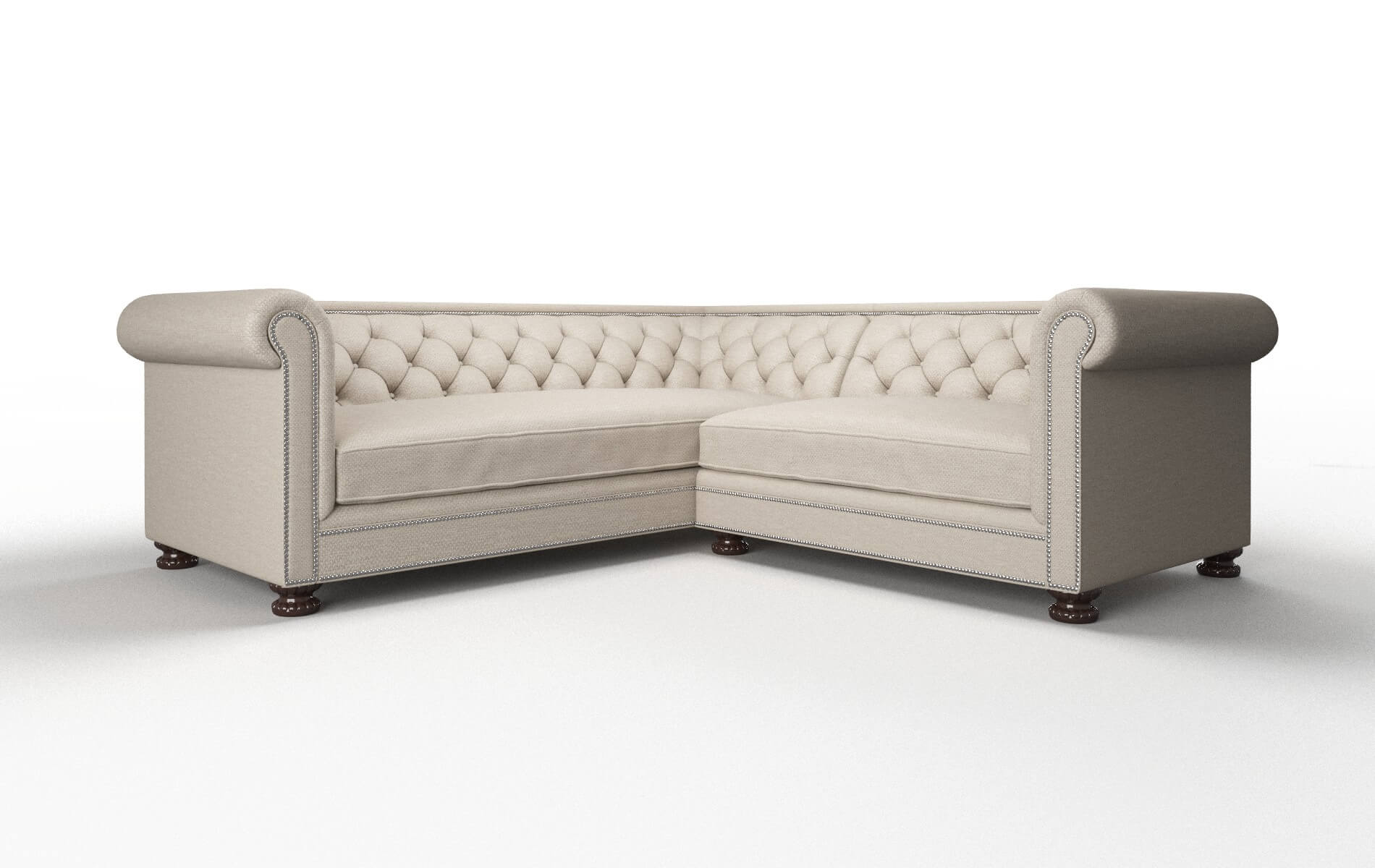 Athens Naples Almond Sectional espresso legs 1