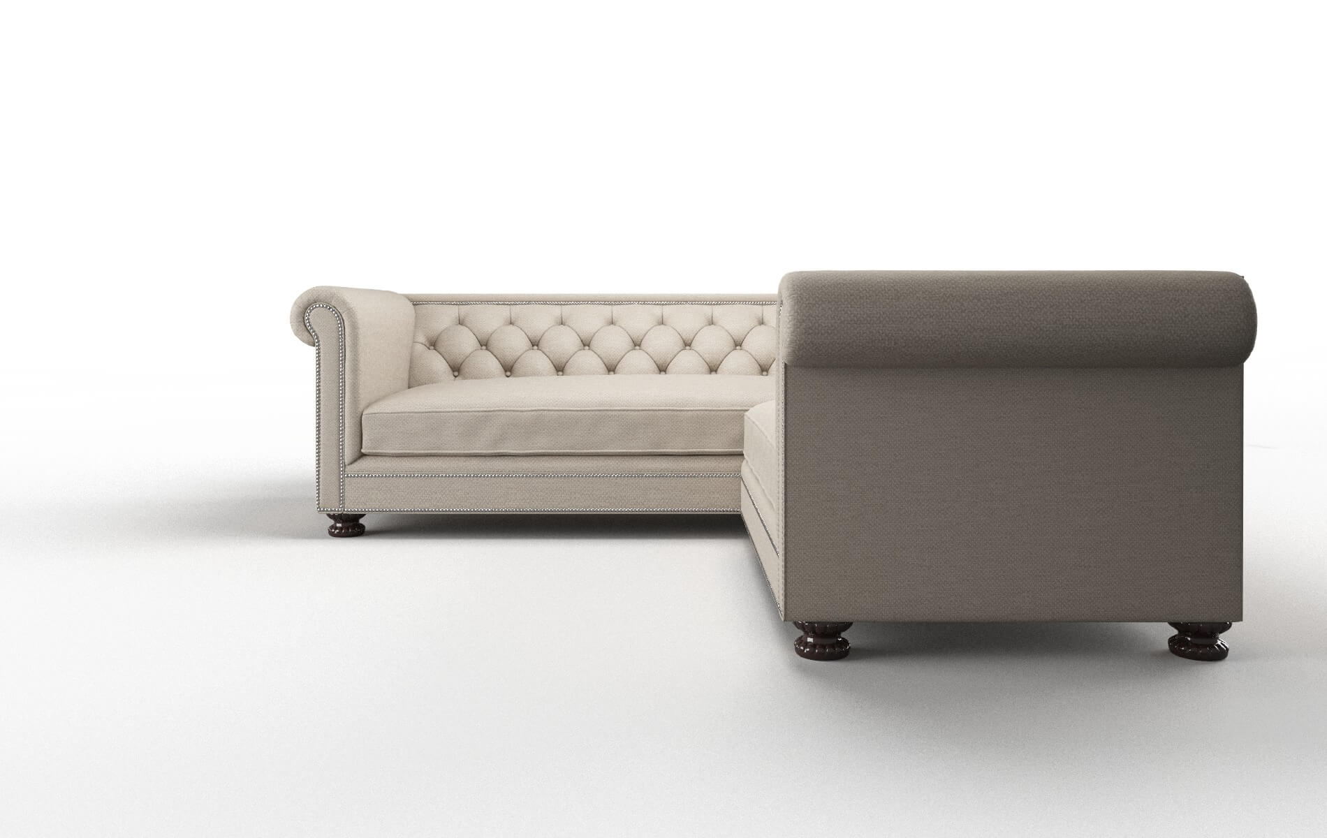 Athens Naples Almond Sectional espresso legs 5