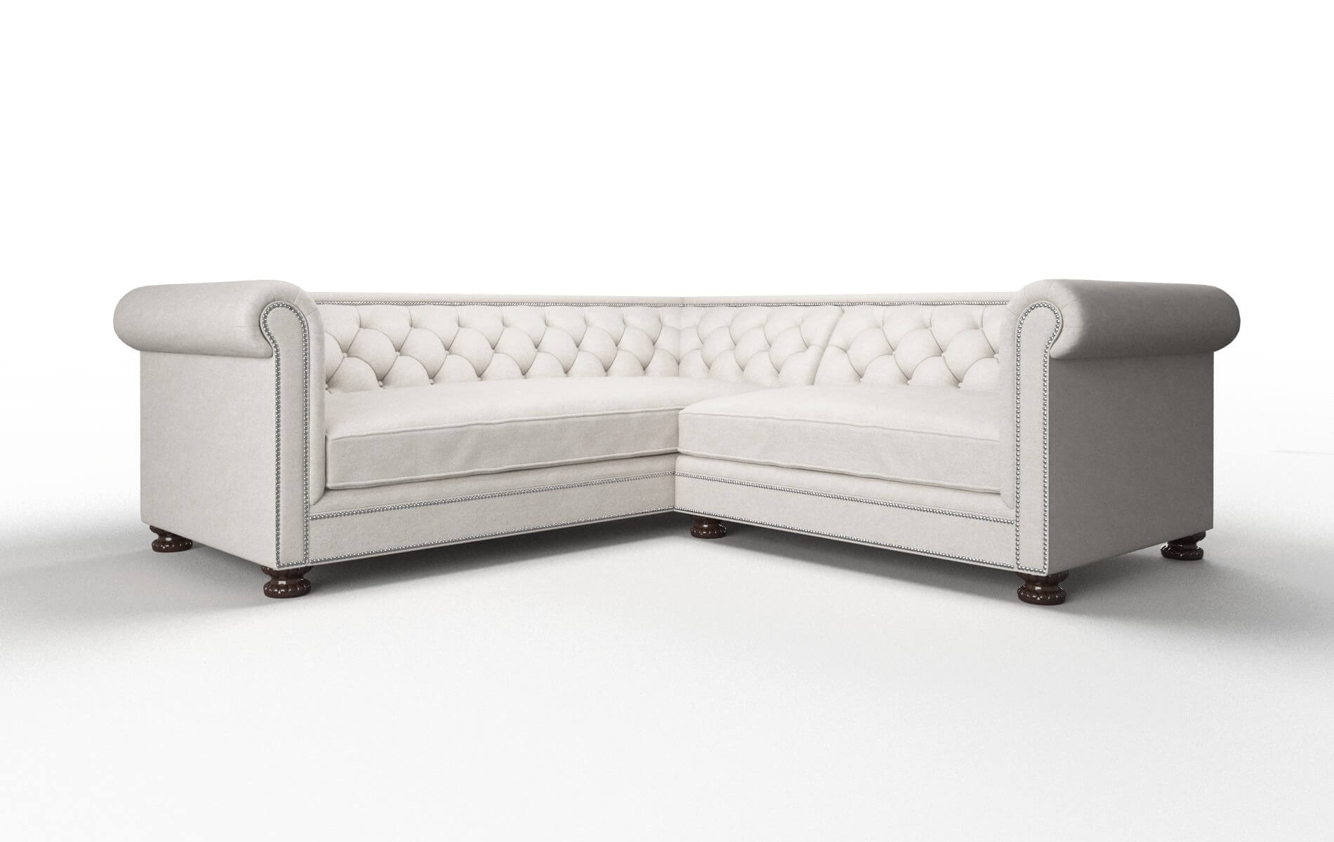 Athens Noble Grey Sectional espresso legs 1