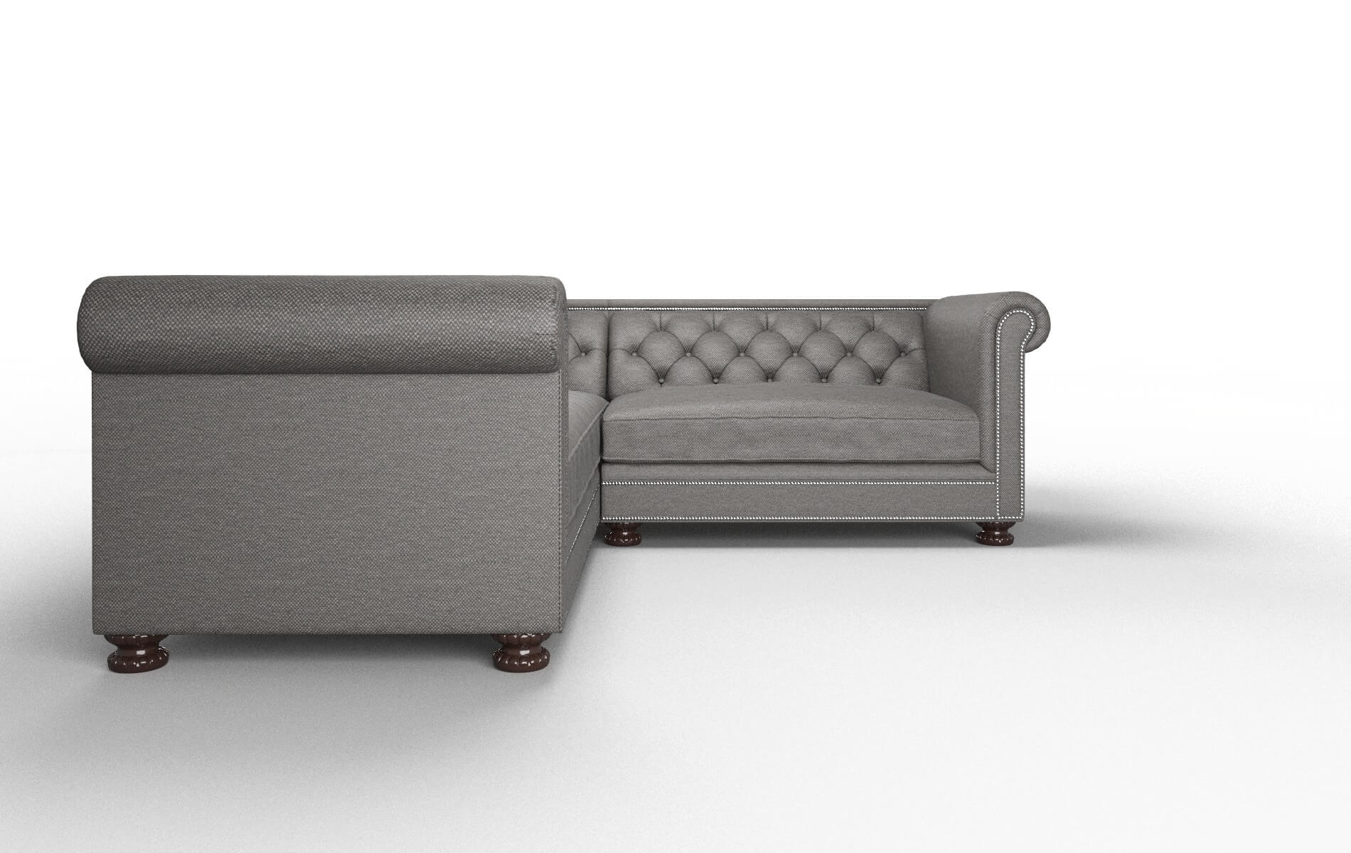 Athens Oscar Grey Sectional espresso legs 2
