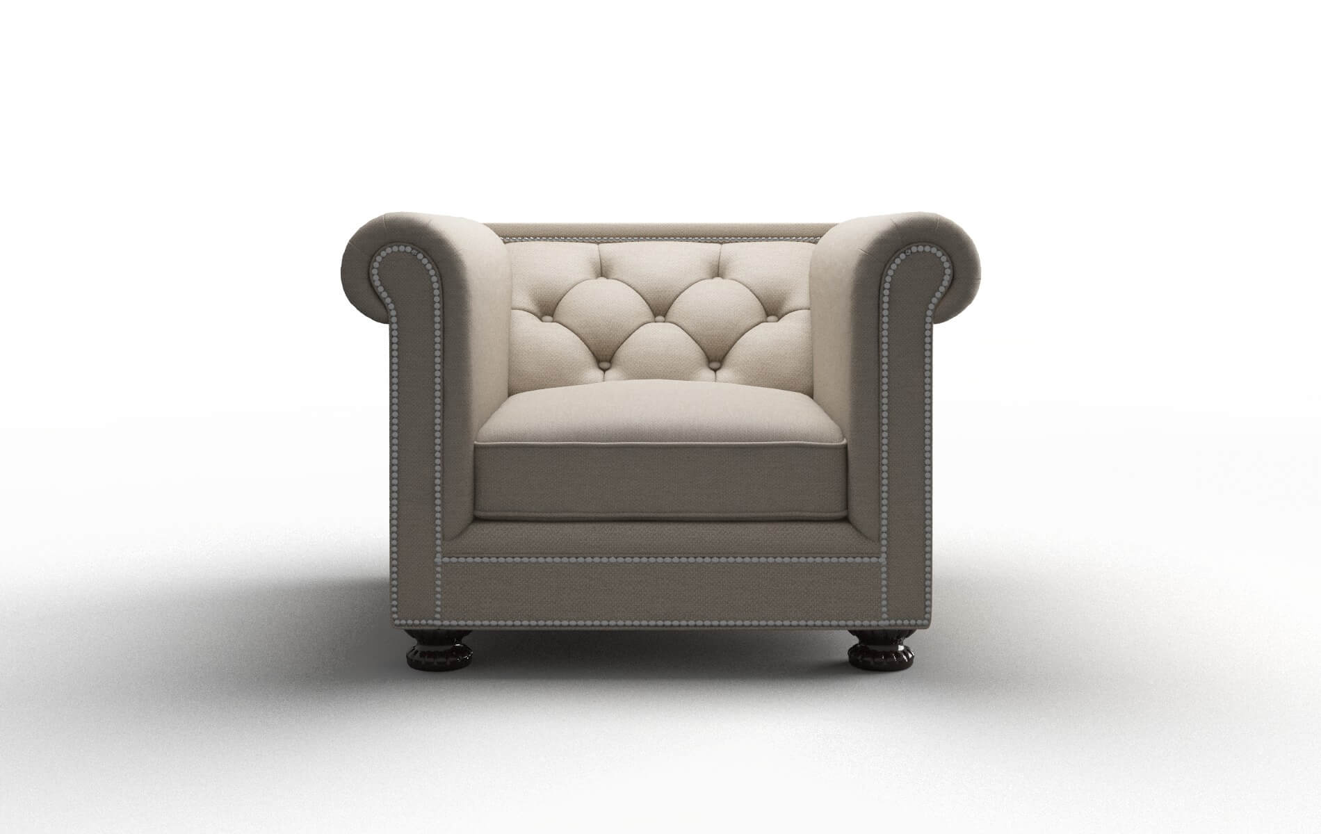 Athens Oscar Linen Chair espresso legs 1