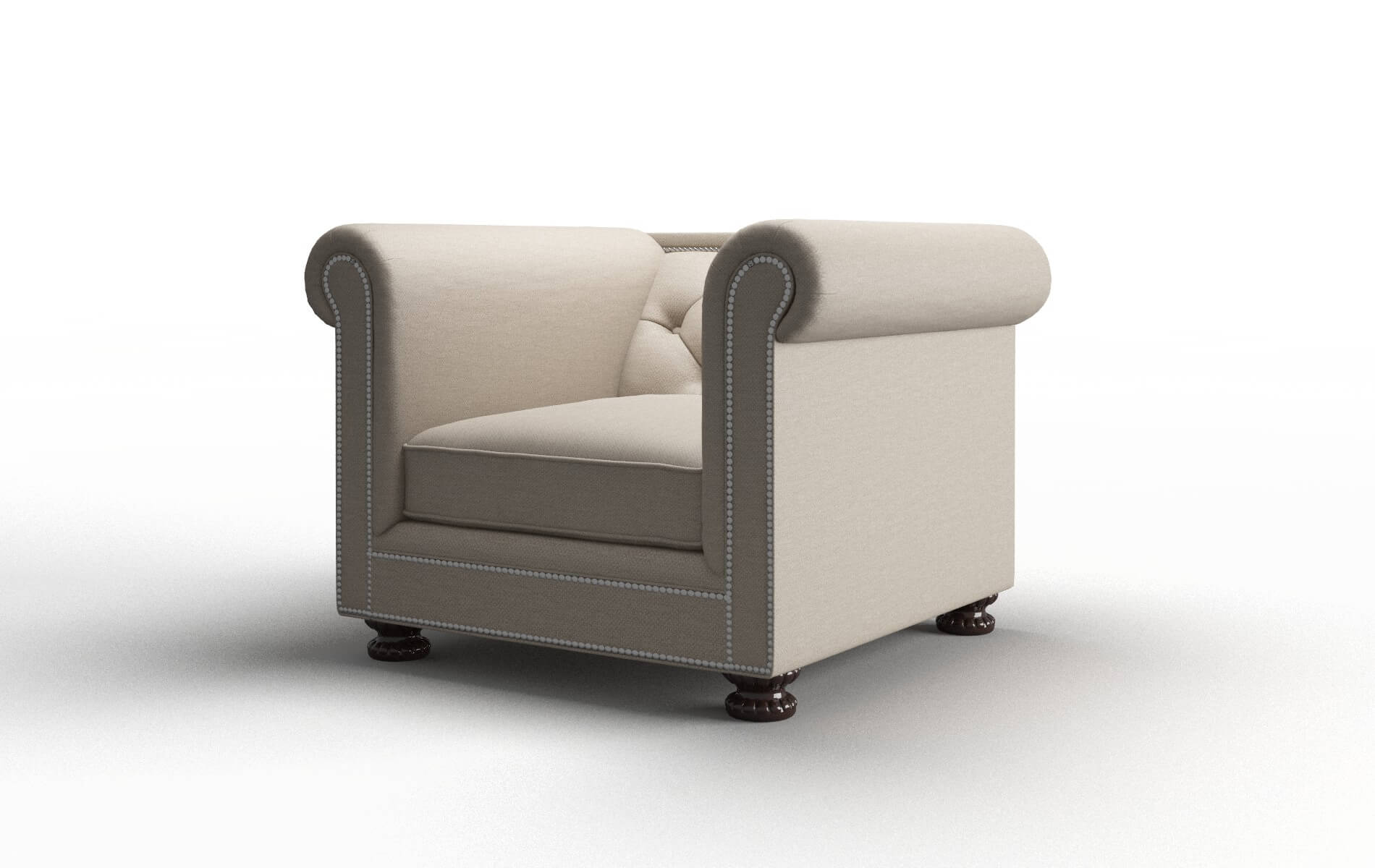 Athens Oscar Linen Chair espresso legs 4