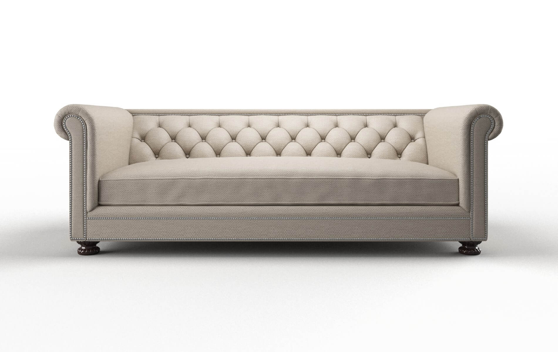 Athens Oscar Linen Sofa espresso legs 1
