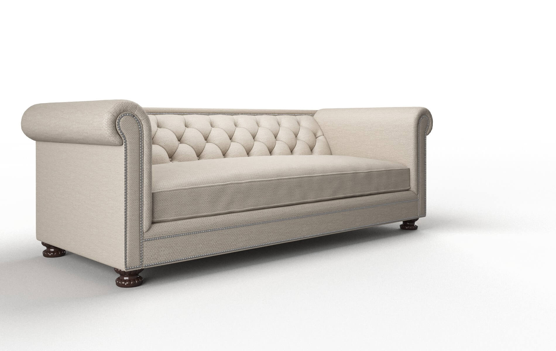 Athens Oscar Linen Sofa espresso legs 2