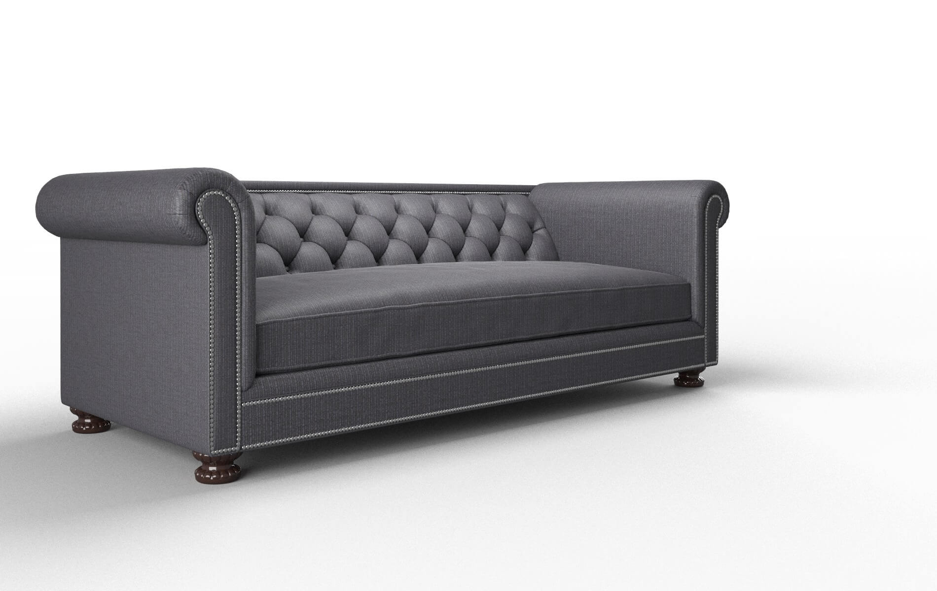 Athens Parker Charcoal Sofa espresso legs 2