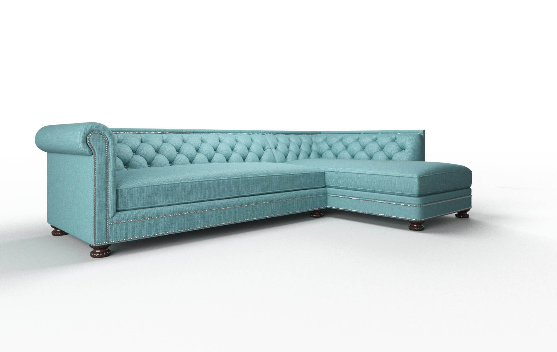 Athens Parker Turquoise Panel espresso legs 2
