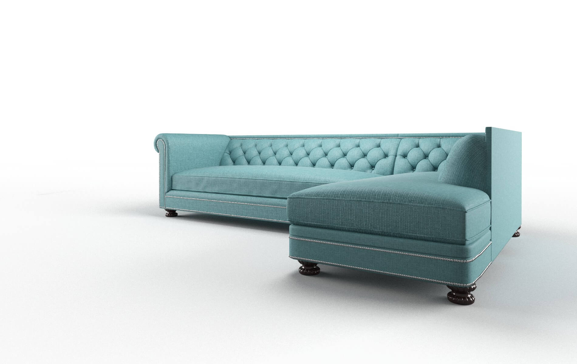 Athens Parker Turquoise Panel espresso legs 4