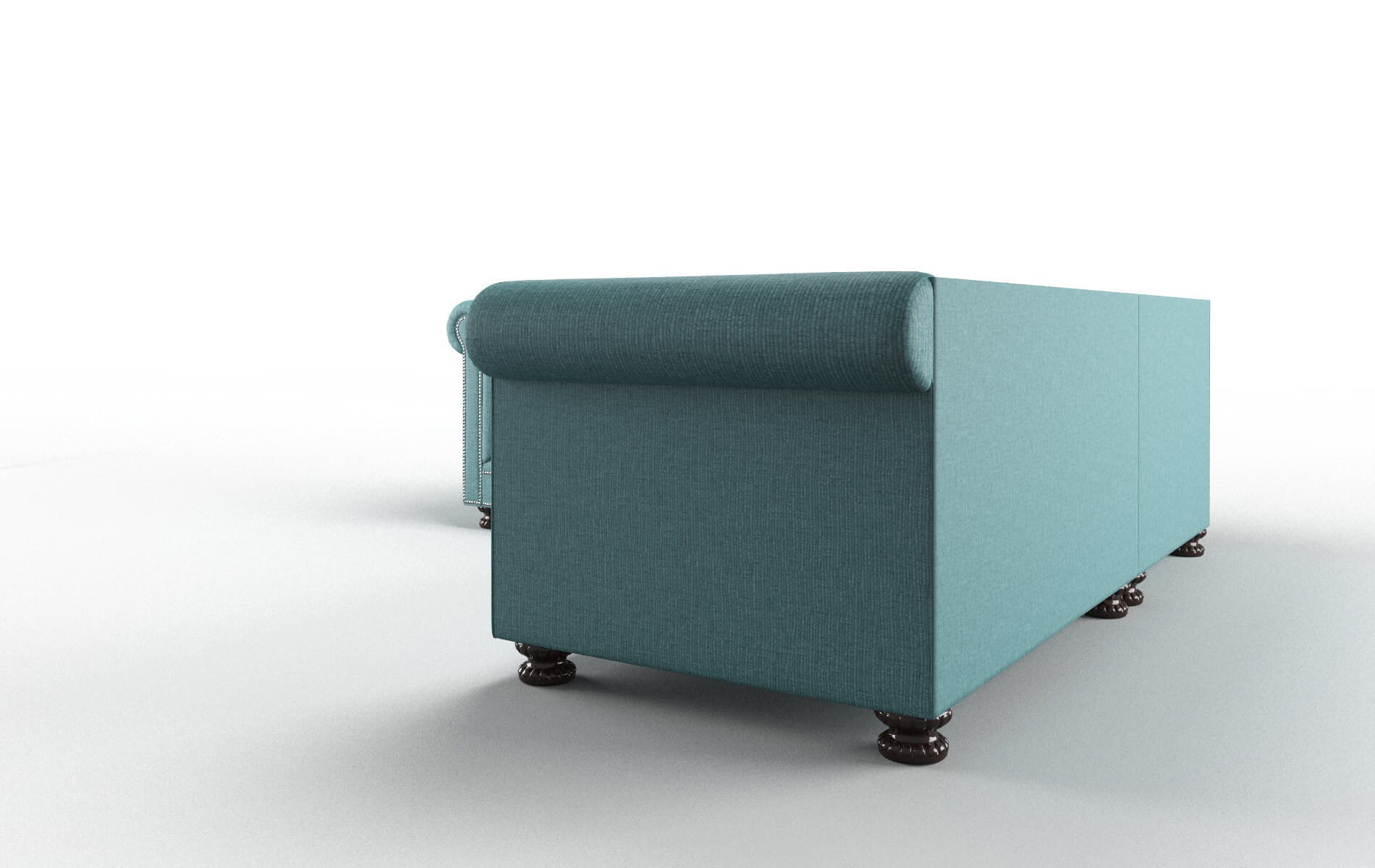 Athens Parker Turquoise Sectional espresso legs 4