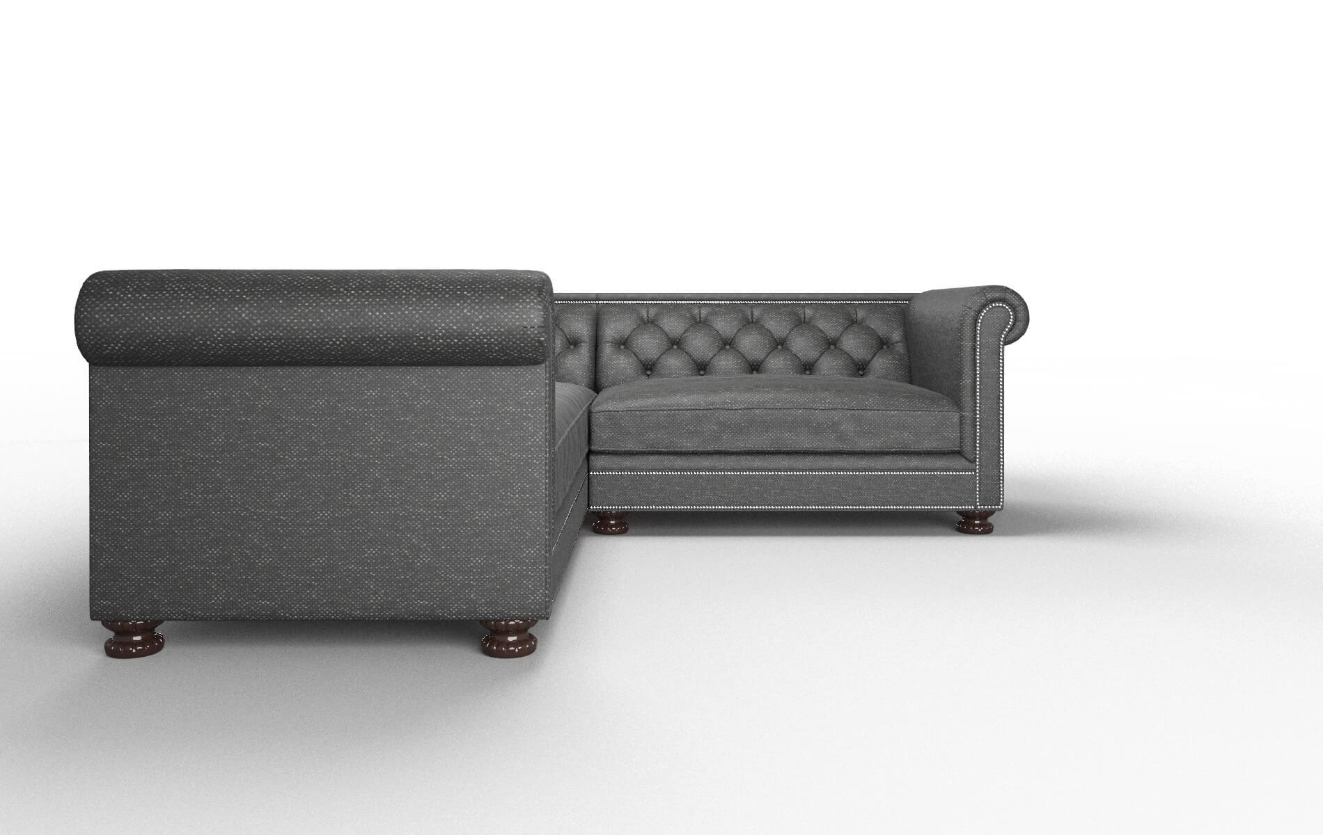 Athens Phoenix Charcoal Sectional espresso legs 2