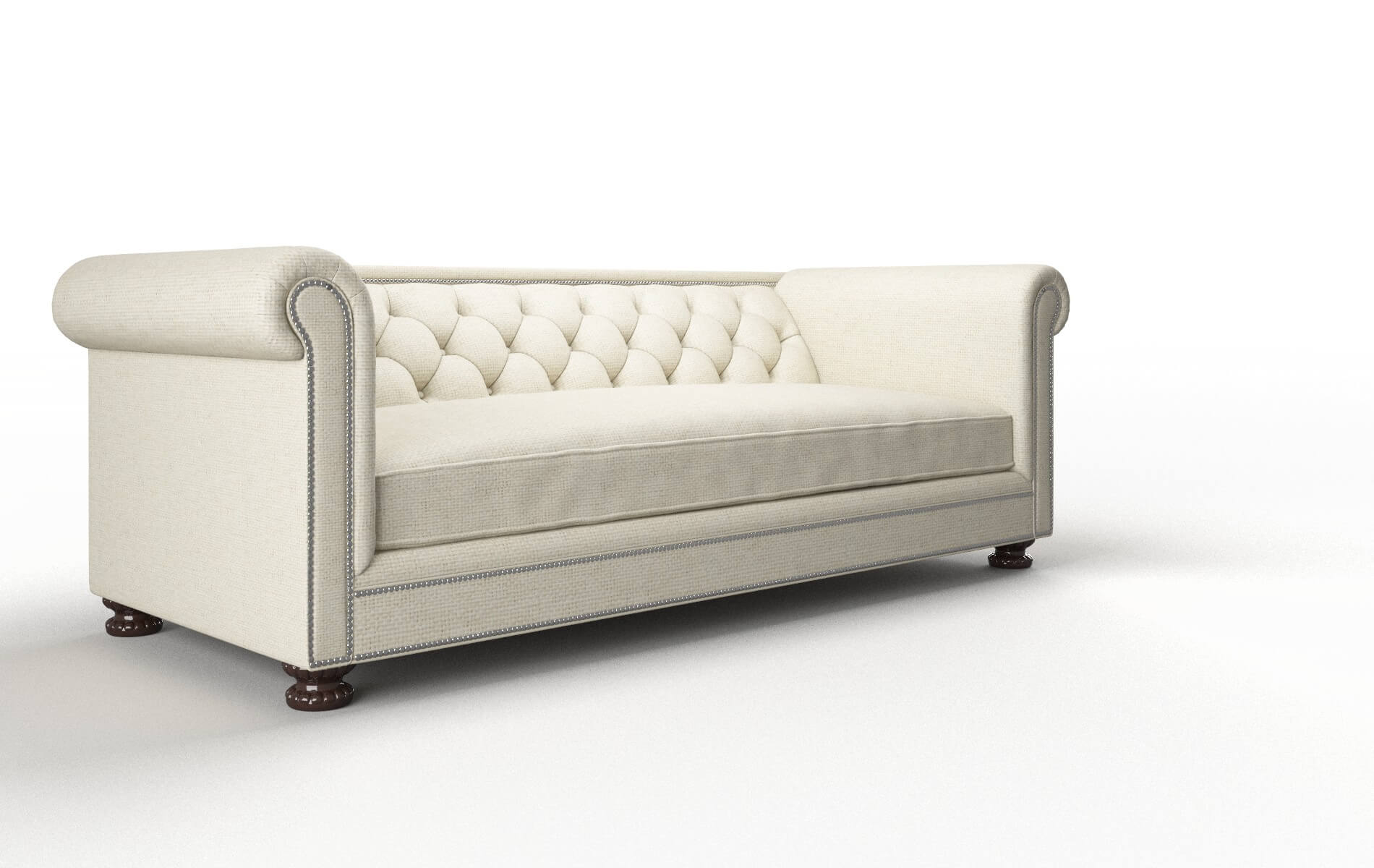 Athens Phoenix Ivory Sofa espresso legs 2